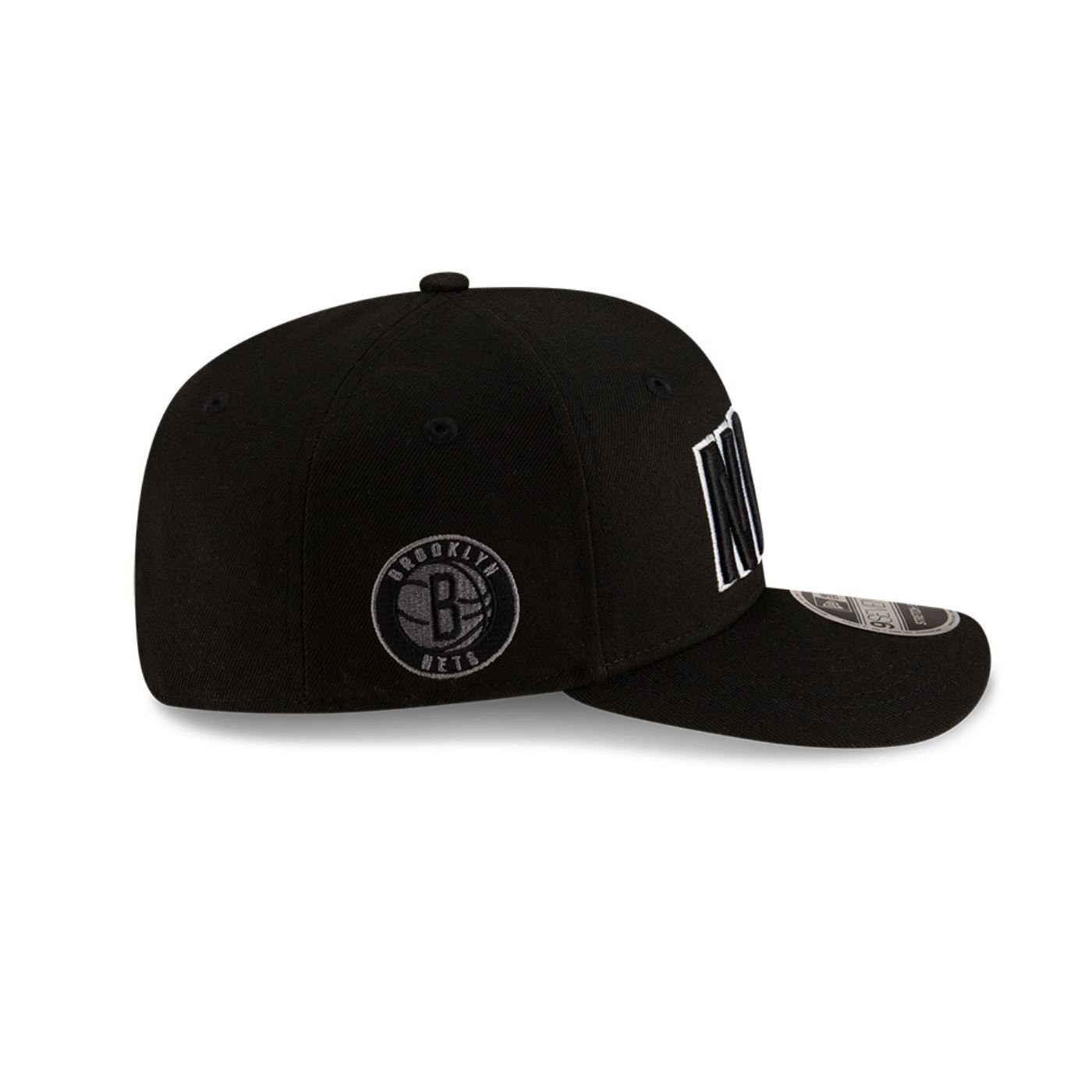 Bone New Era  9SEVENTY Strtch Snap  Brooklyn Nets NBA Preto Preto 4