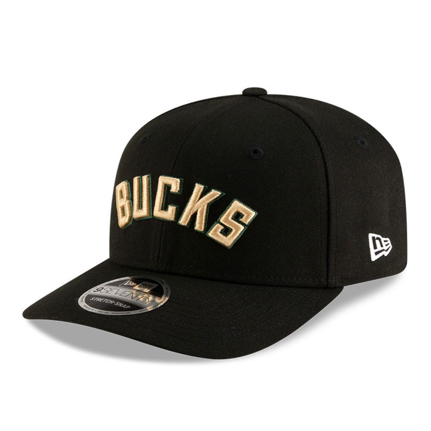Bone New Era  9SEVENTY Strtch Snap  Milwaukee Bucks NBA Preto