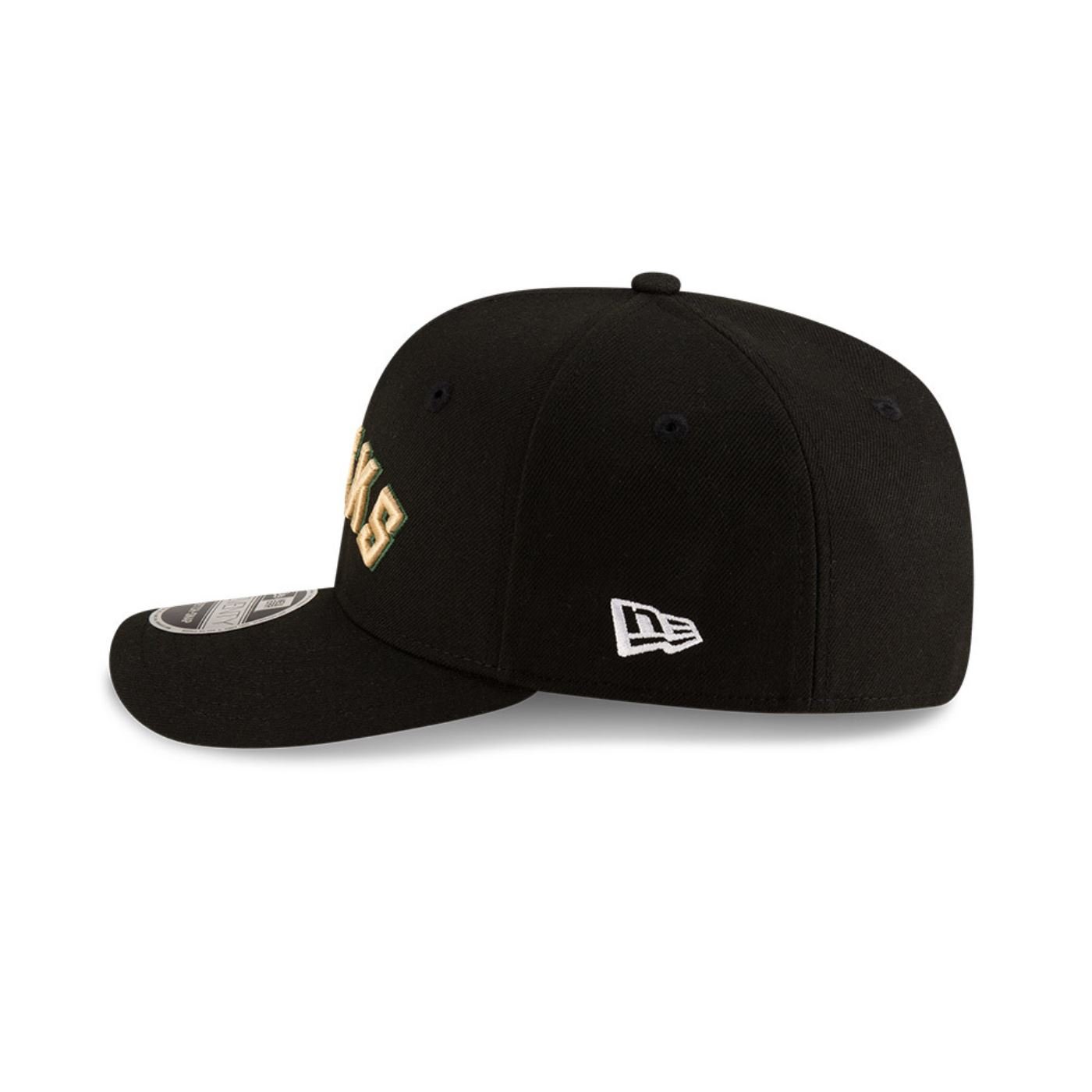 Bone New Era  9SEVENTY Strtch Snap  Milwaukee Bucks NBA Preto Preto 5