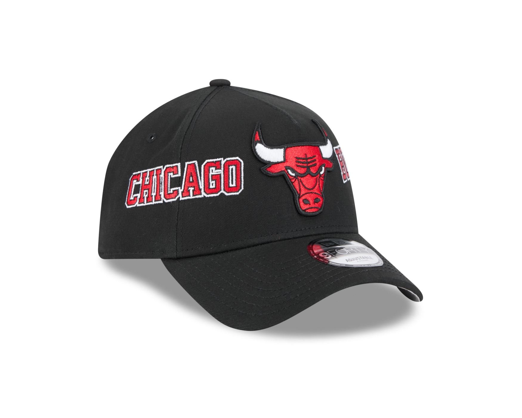 Bone New Era 9FORTY A-FRAME SNAPBACK Chicago Bulls NBA Preto Preto 3