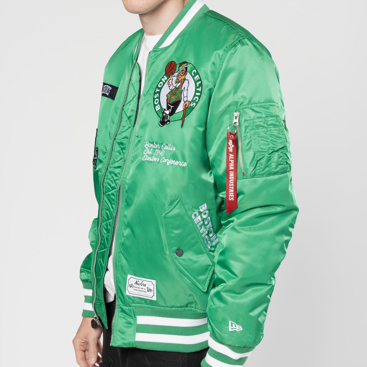 Jaqueta New Era Bomber Boston Celtics NBA Verde Verde 2
