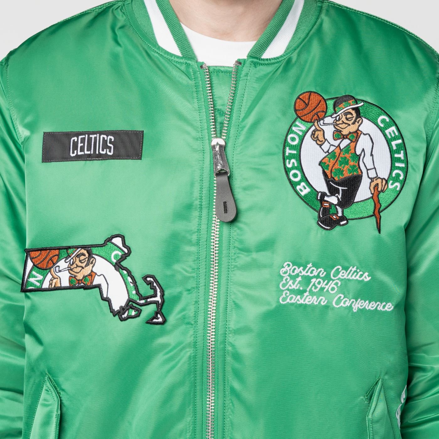 Jaqueta New Era Bomber Boston Celtics NBA Verde Verde 3