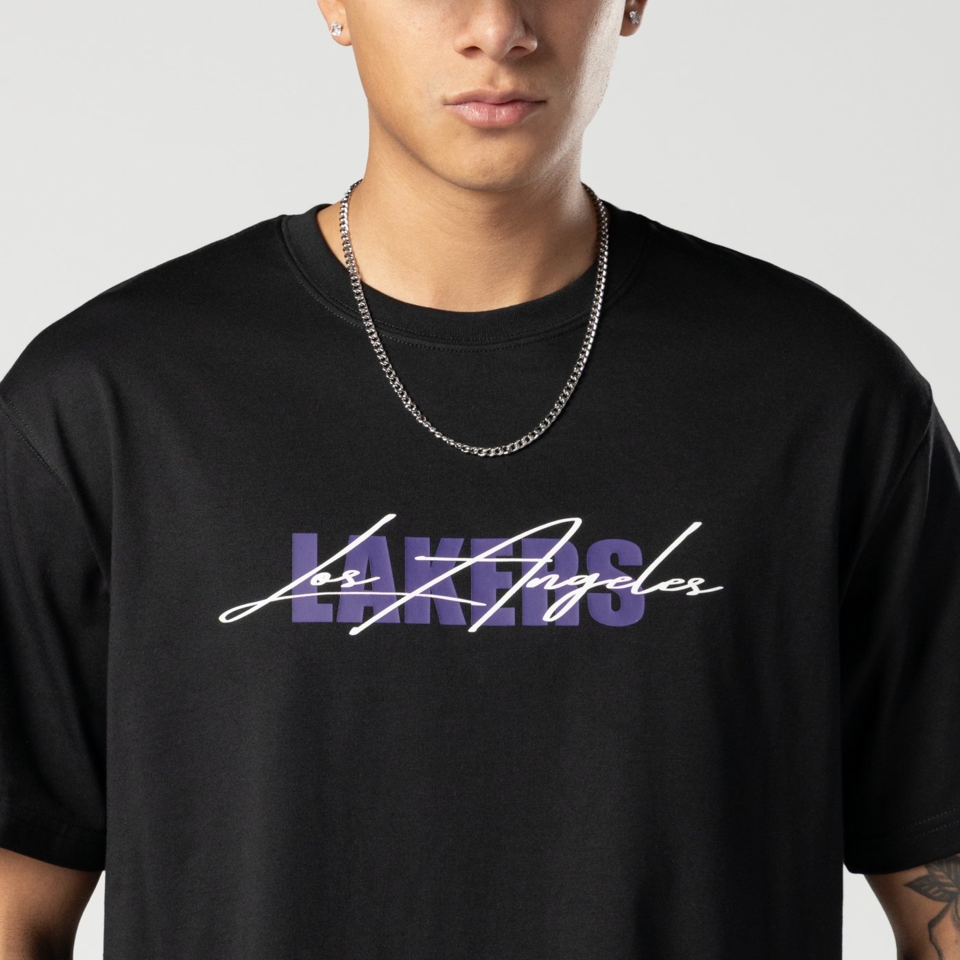 Camiseta New Era Lifestyle Los Angeles Lakers NBA Preto Preto 3