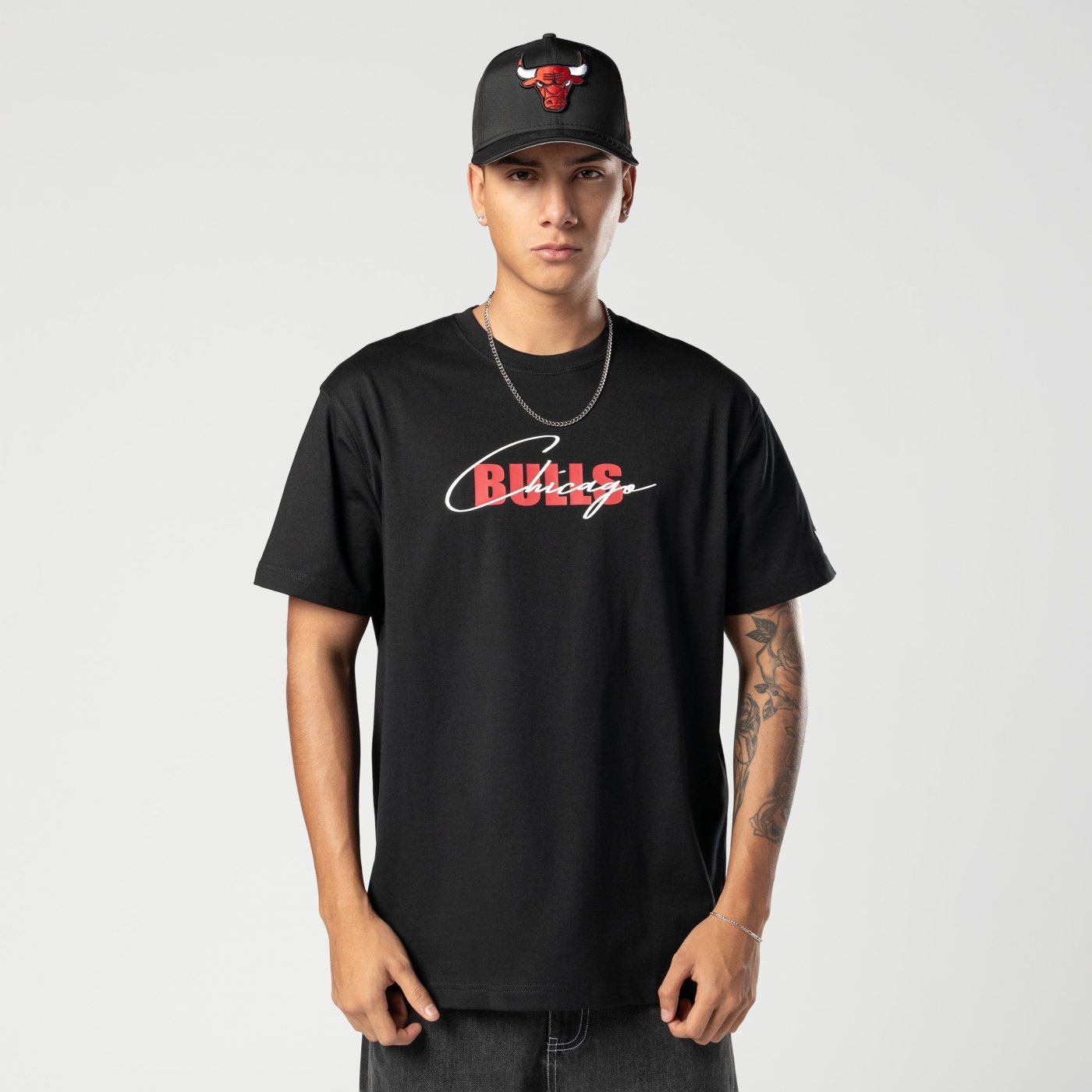 Camiseta New Era Lifestyle Chicago Bulls NBA Preto Preto 2