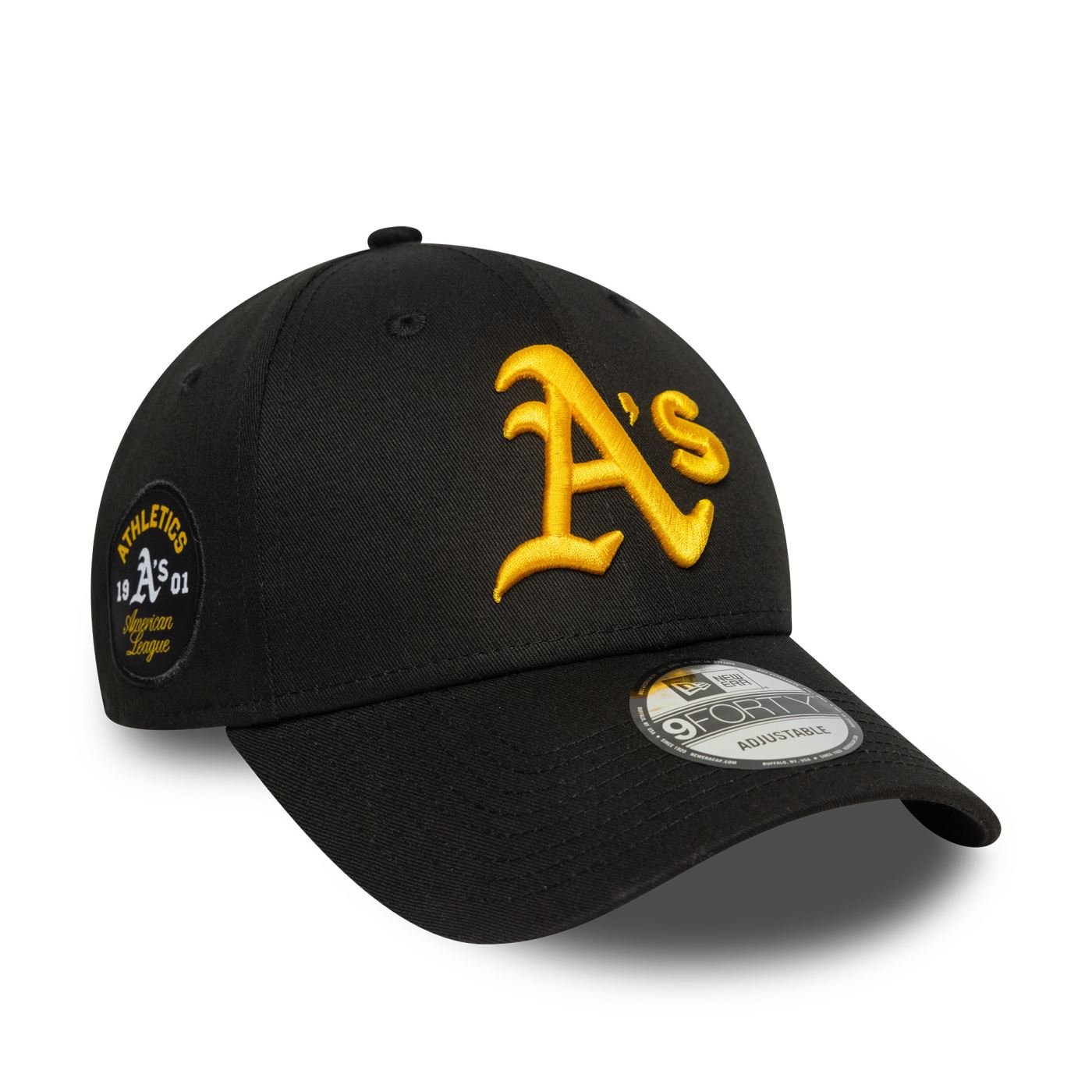 Bone New Era 9FORTY Oakland Athletics MLB Preto Preto 3