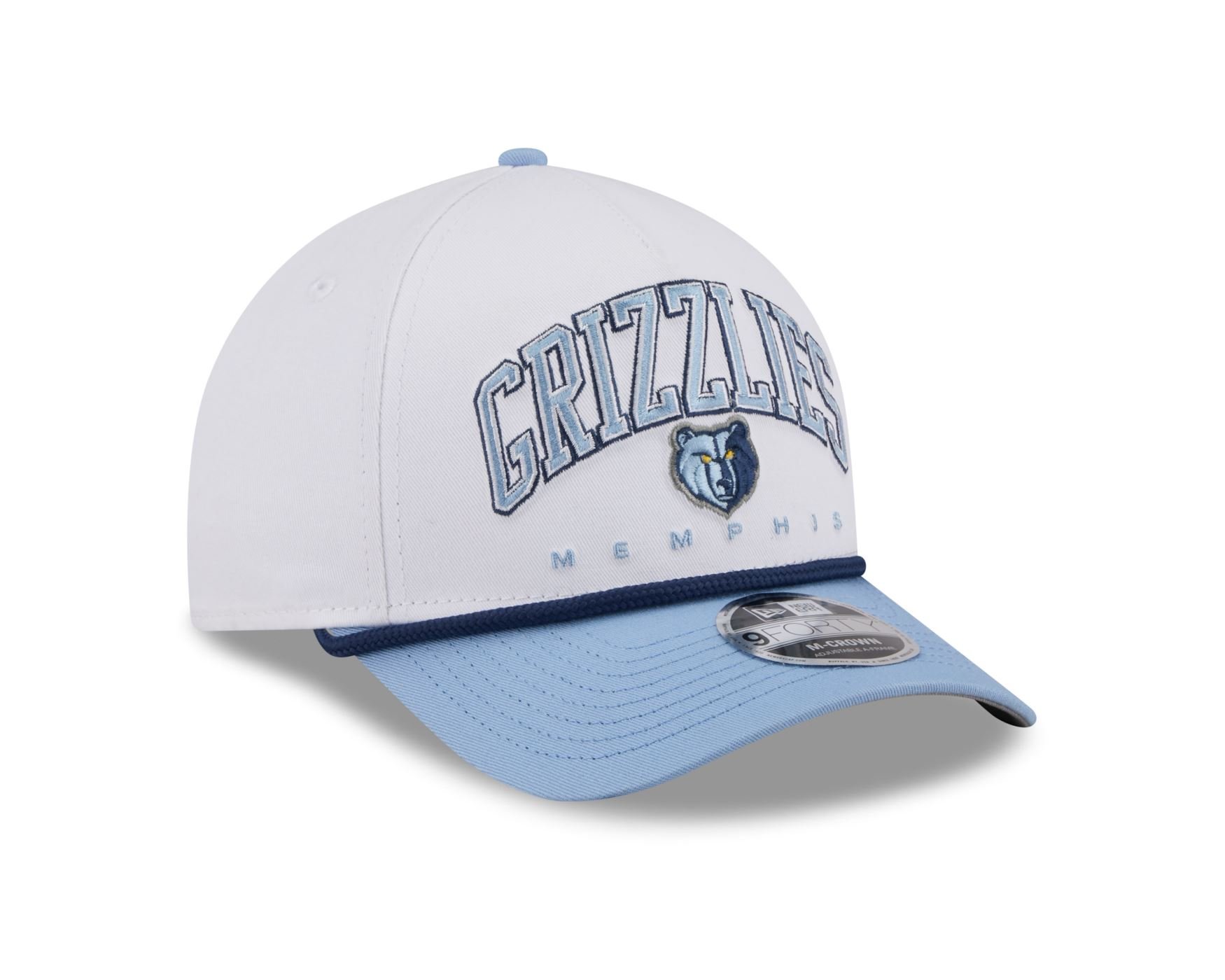 Bone New Era 9FORTY M-CROWN A-FRAME Memphis Grizzlies NBA Azul Branco/Azul 3