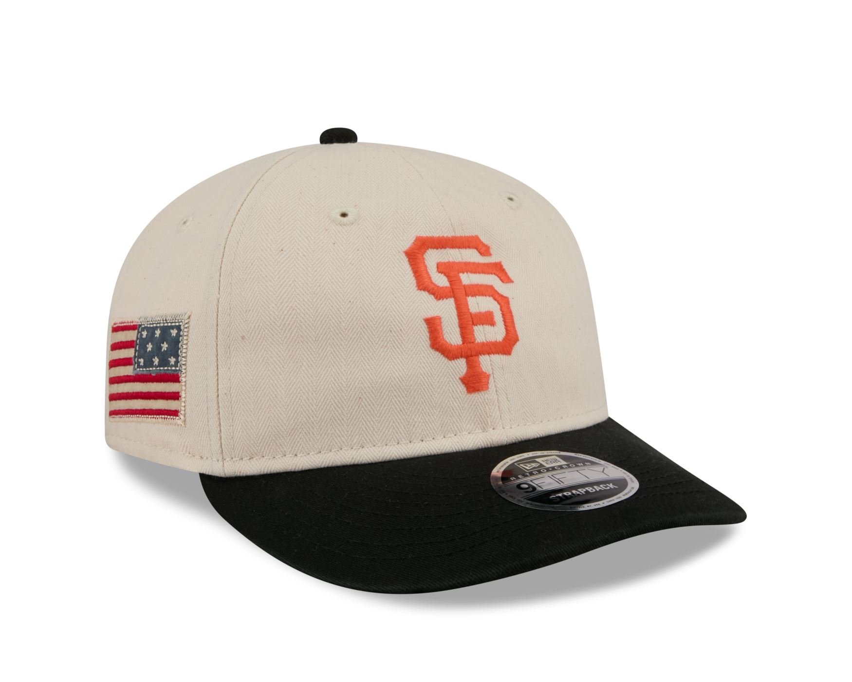 Bone New Era 9FIFTY RETRO CROWN SN San Francisco Giants MLB Preto Bege/Preto 3