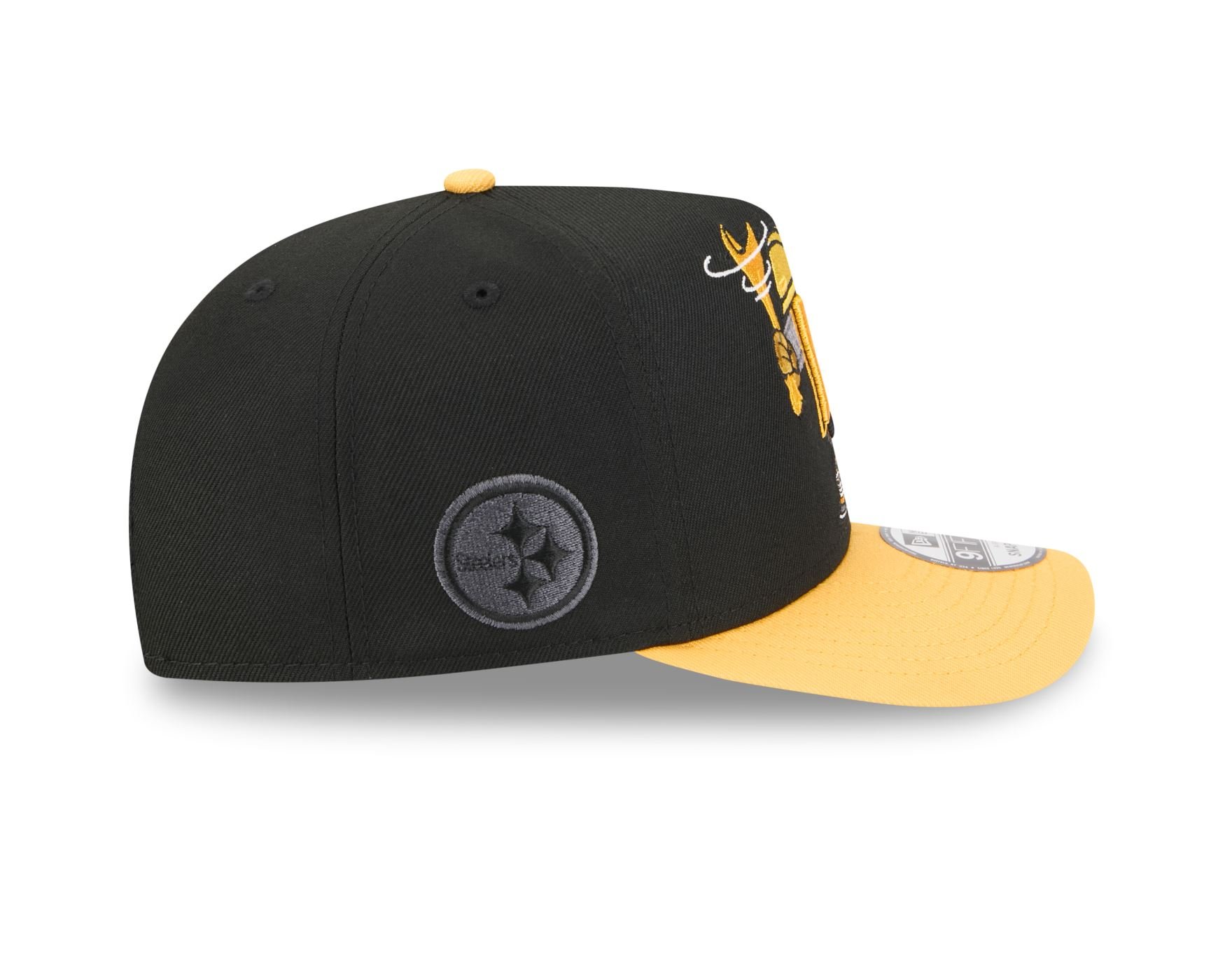 Bone New Era 9FIFTY A-FRAME Pittsburgh Steelers NFL Preto Preto/Amarelo 4