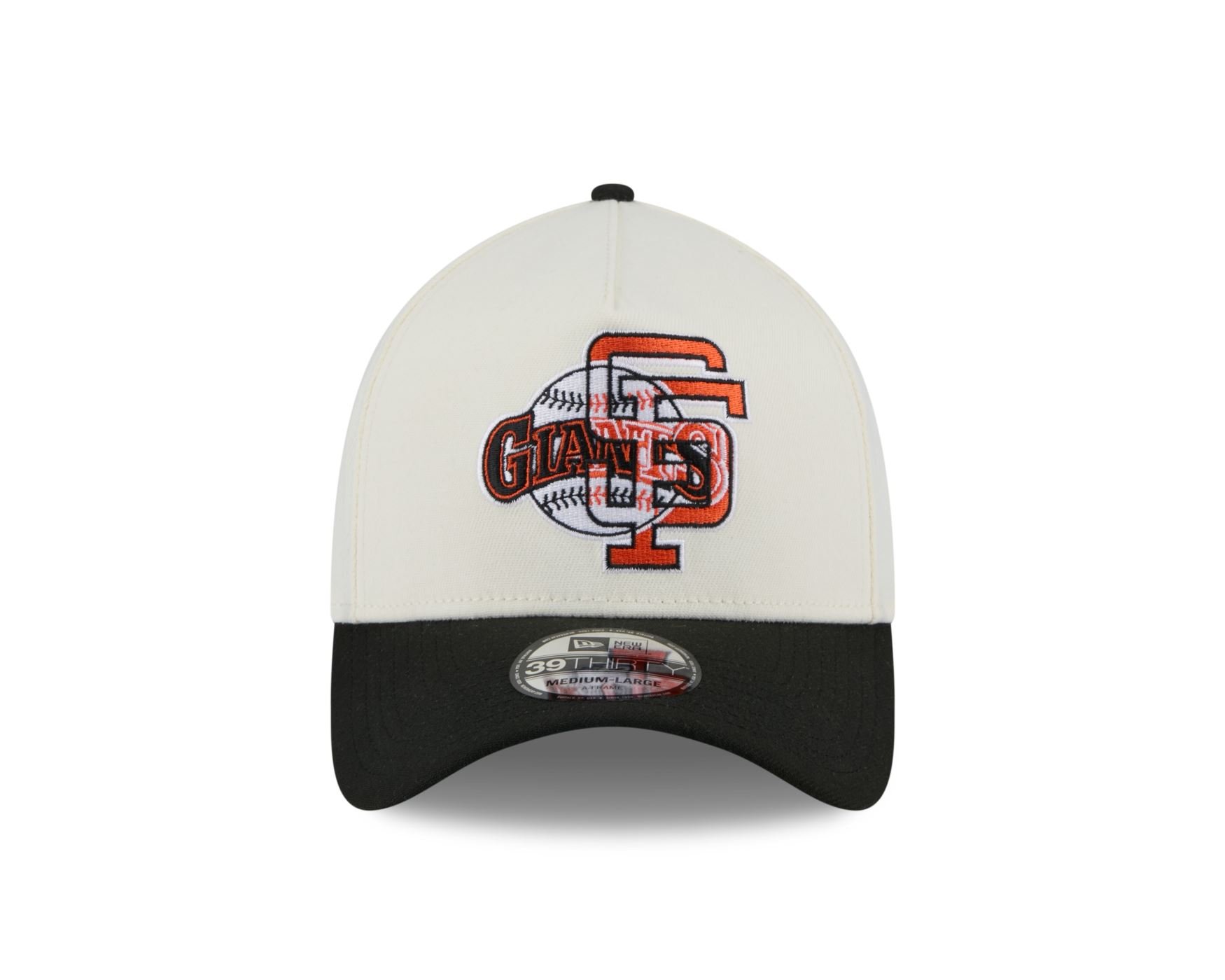 Bone New Era 39THIRTY A-FRAME San Francisco Giants MLB Branco Branco/Preto 2