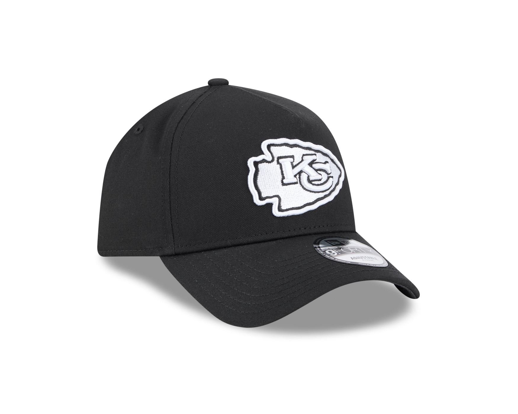 Bone New Era  9FORTY A-Frame Kansas City Chiefs NFL Preto Preto 3