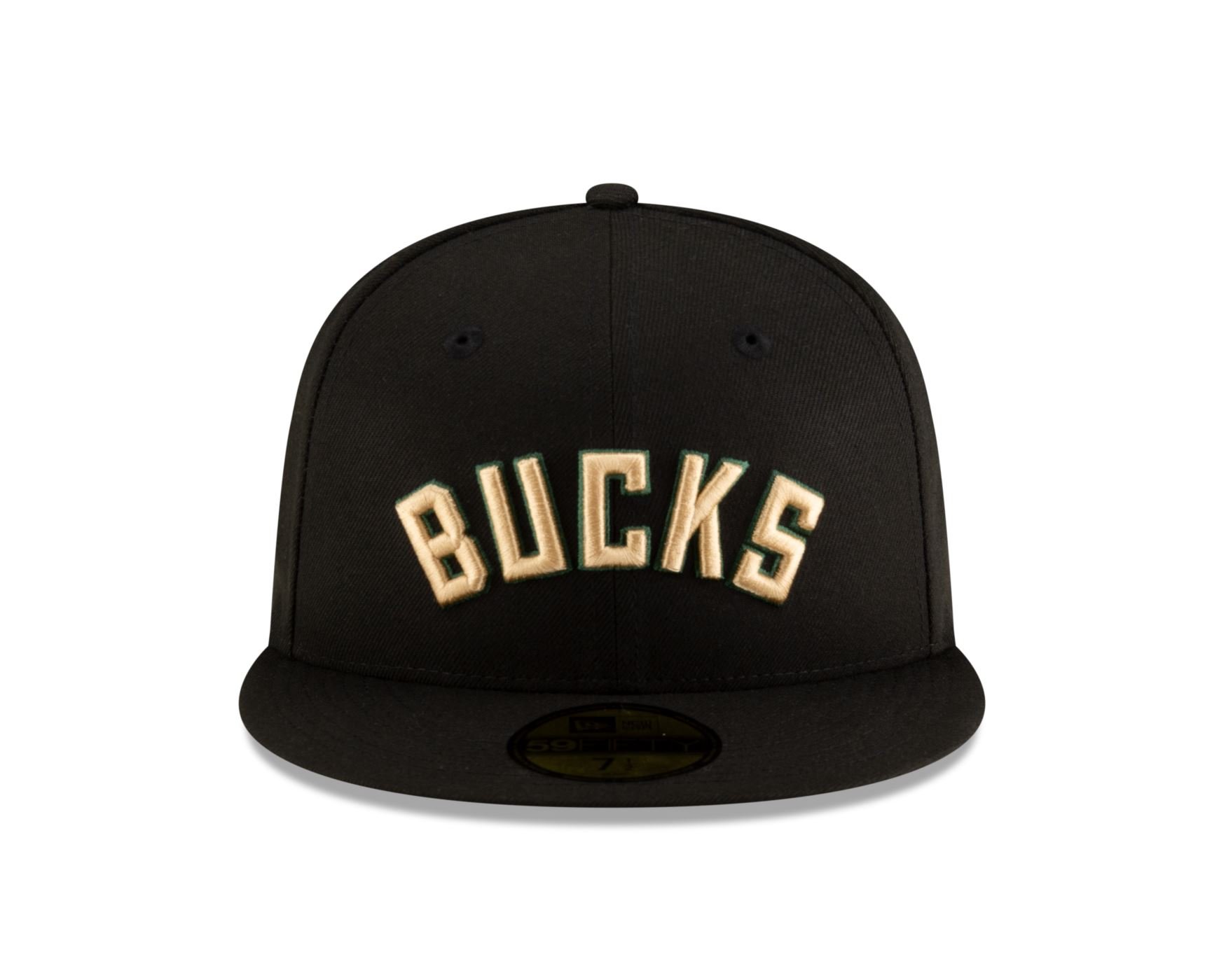 Bone New Era  59FIFTY Milwaukee Bucks NBA Preto Preto 2