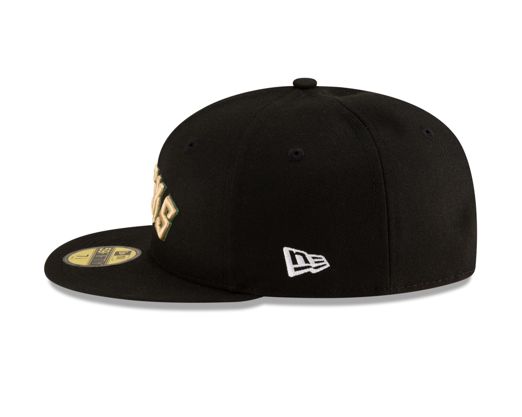 Bone New Era  59FIFTY Milwaukee Bucks NBA Preto Preto 7
