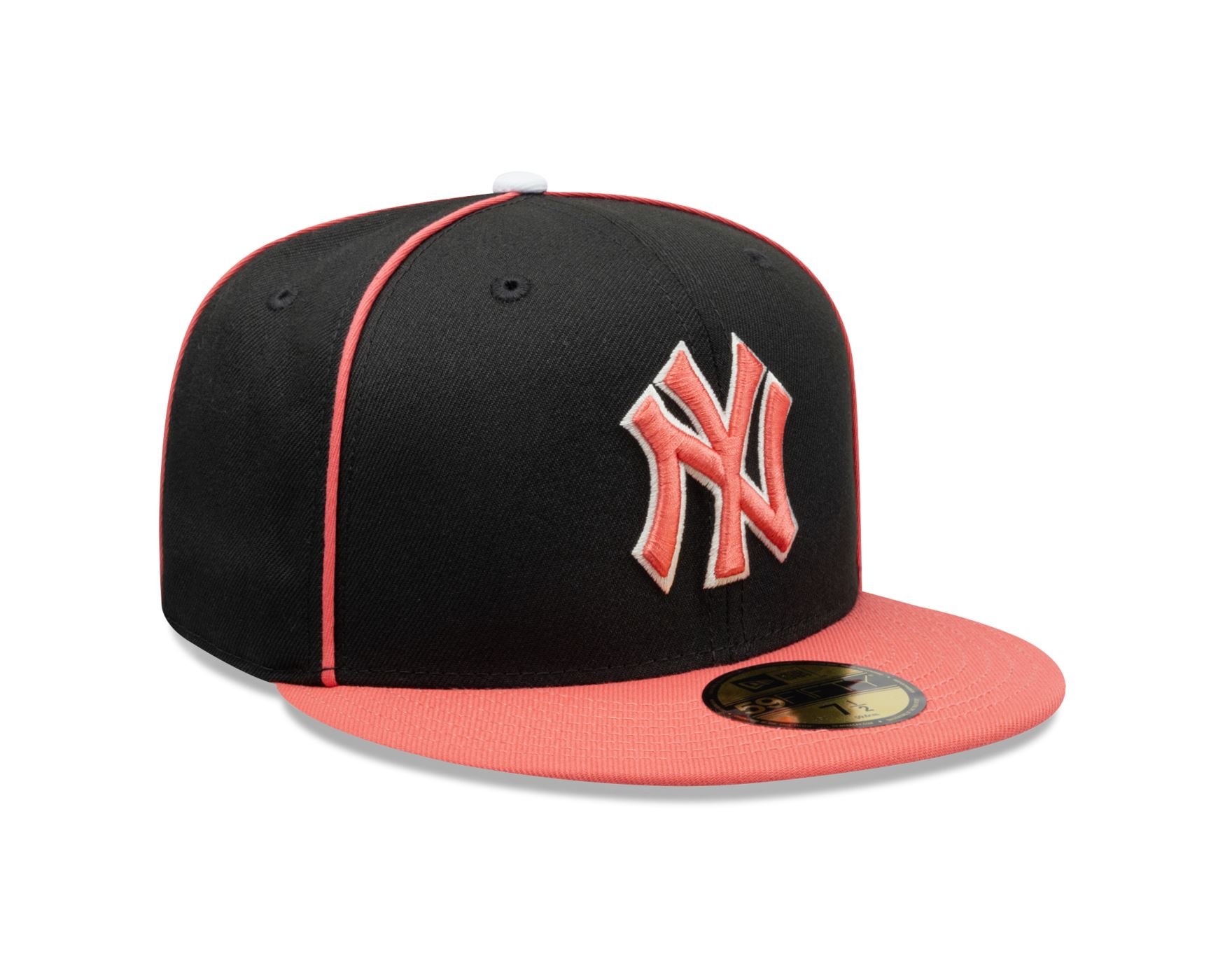Bone New Era 59FIFTY New York Yankees MLB Off White Preto/Rosa 3