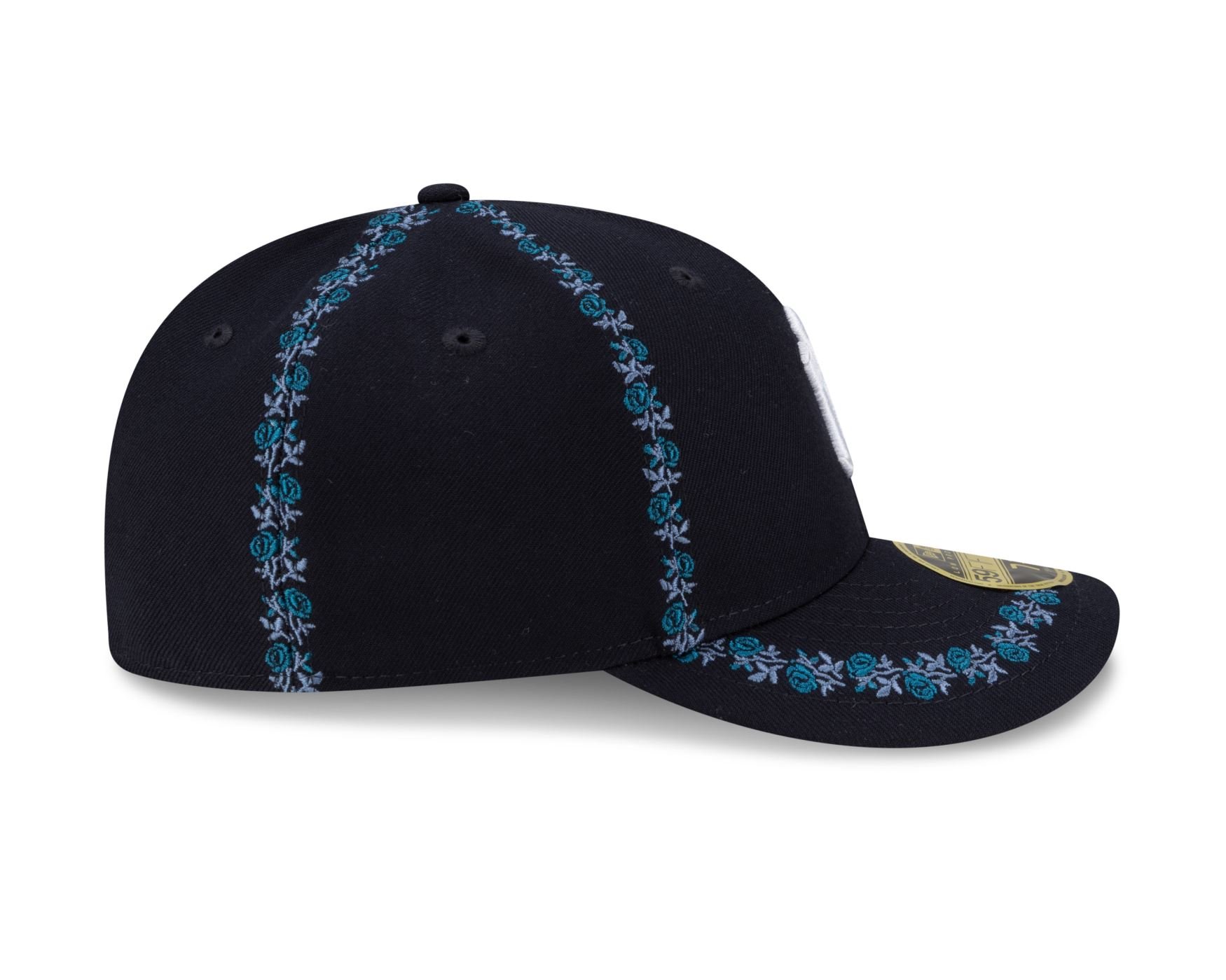 Bone New Era 59FIFTY Low Profile New York Yankees MLB Off White Preto/Azul 4