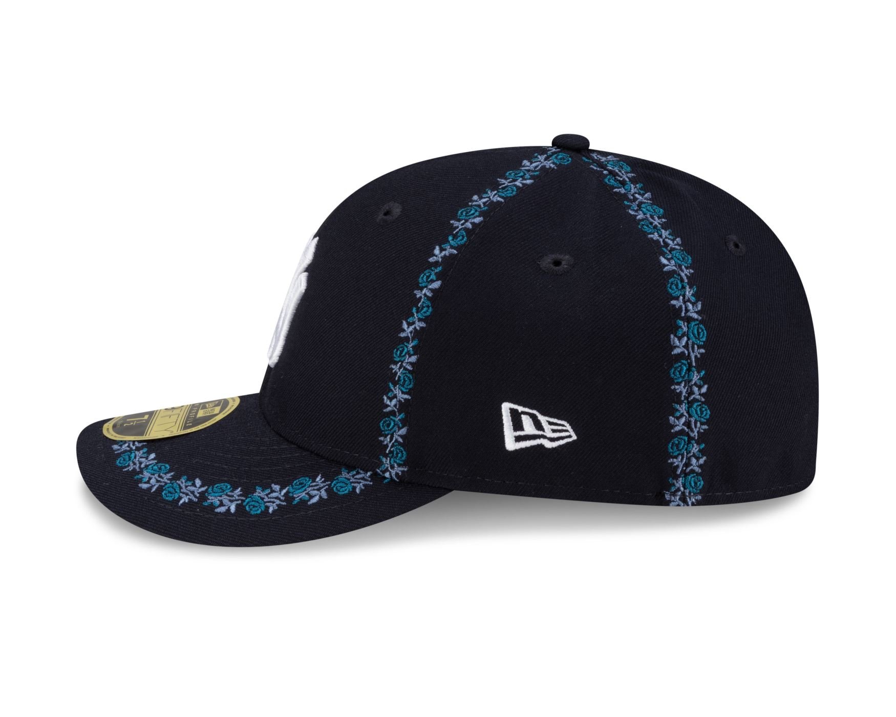 Bone New Era 59FIFTY Low Profile New York Yankees MLB Off White Preto/Azul 7