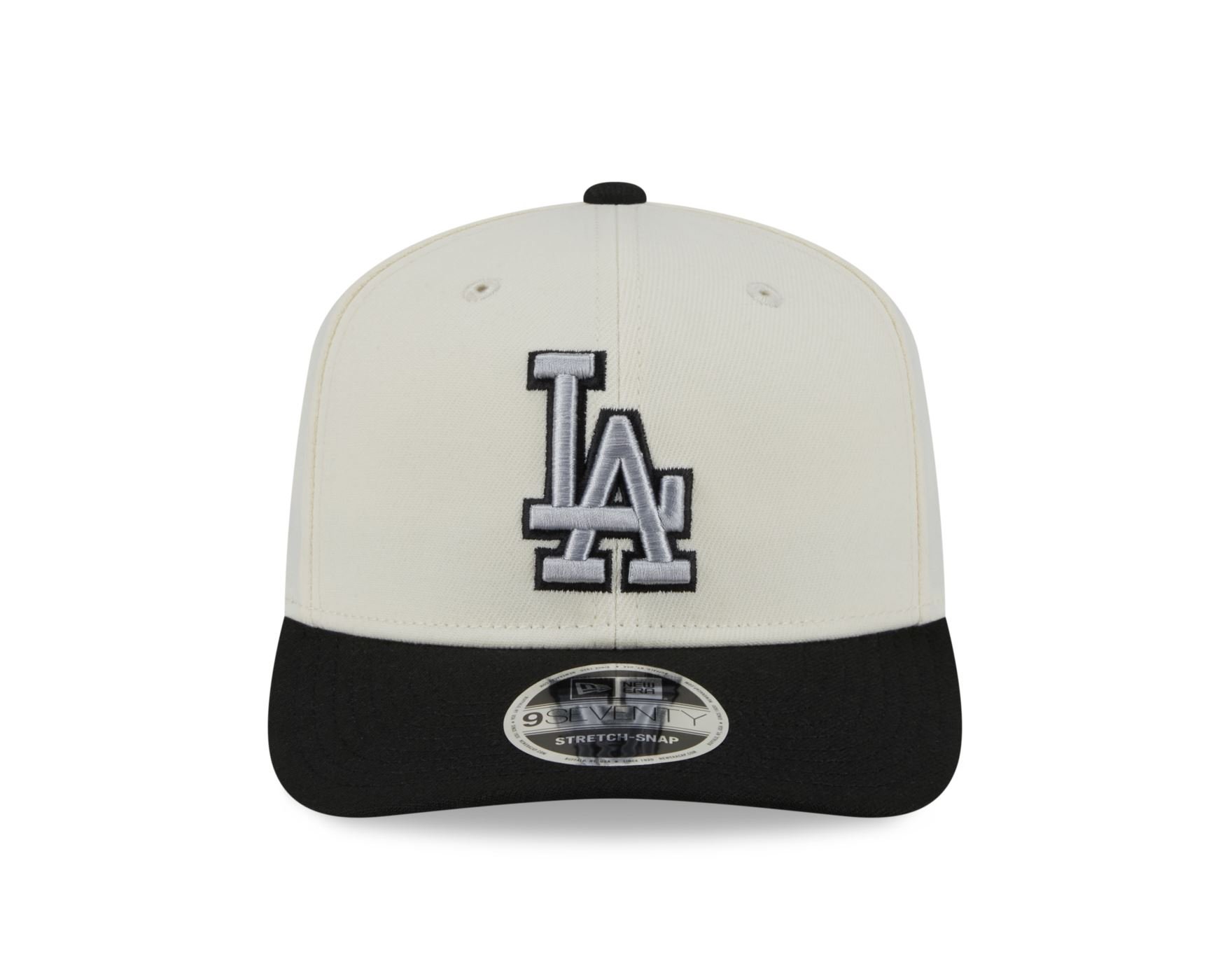 Bone New Era 9SEVENTY Strtch Snap Los Angeles Dodgers MLB Branco Branco/Preto 2