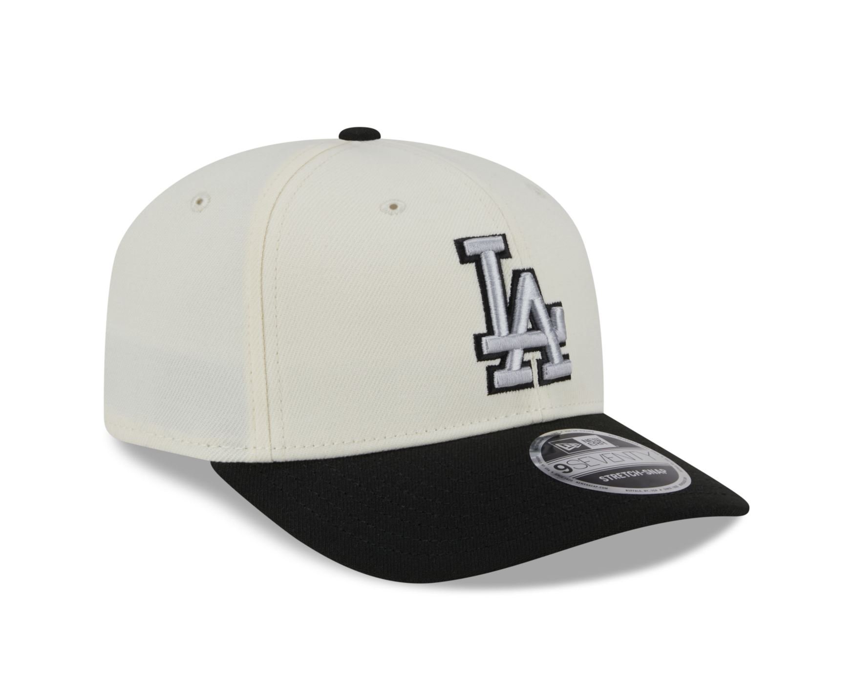 Bone New Era 9SEVENTY Strtch Snap Los Angeles Dodgers MLB Branco Branco/Preto 3