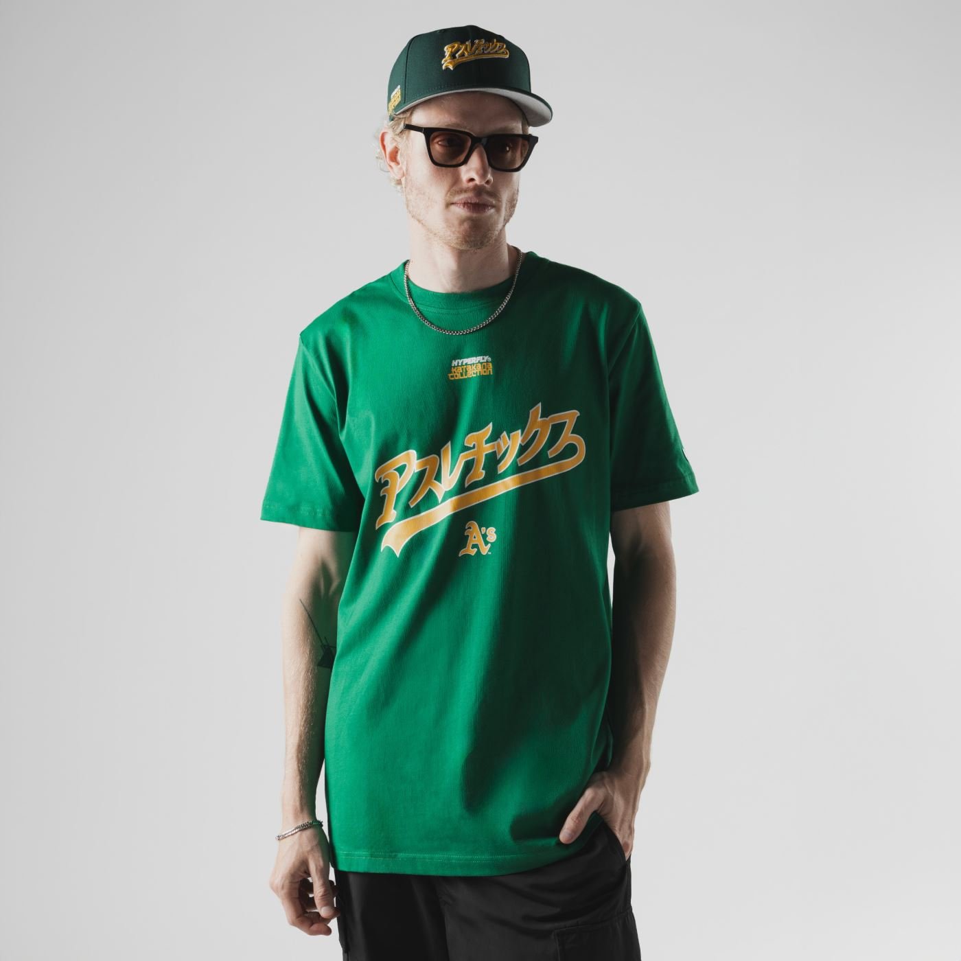 Camiseta New Era Regular Oakland Athletics MLB Hyperfly Verde Verde 2