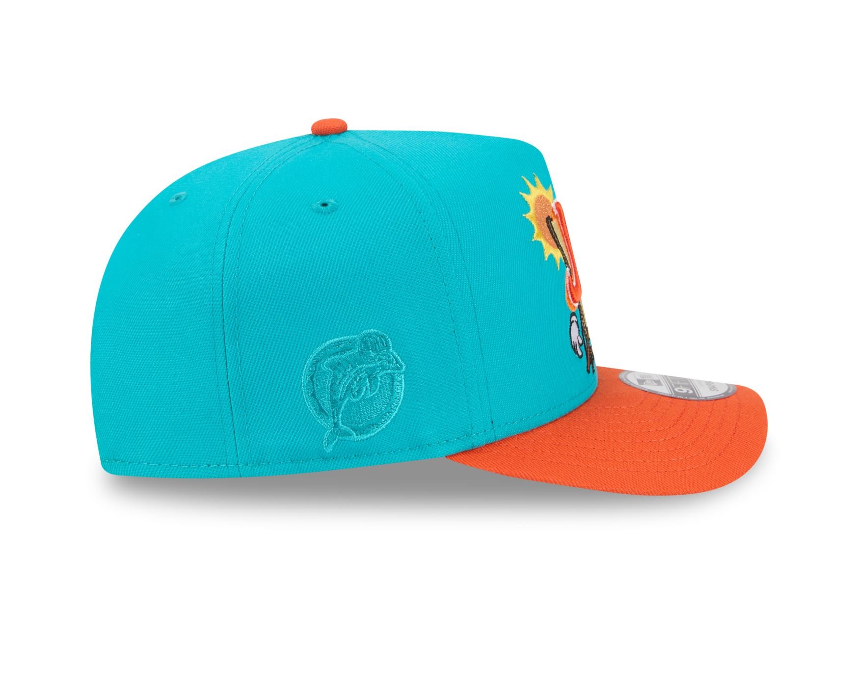 Bone New Era 9FIFTY A-FRAME Miami Dolphins NFL Verde Verde/Laranja 4