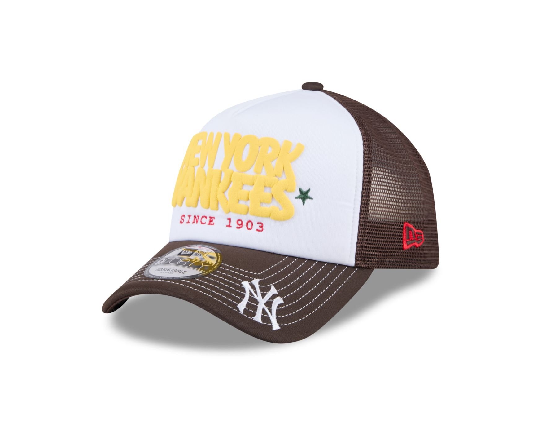 Bone New Era 9FORTY A-FRAME TRUCKER SN New York Yankees MLB Marrom