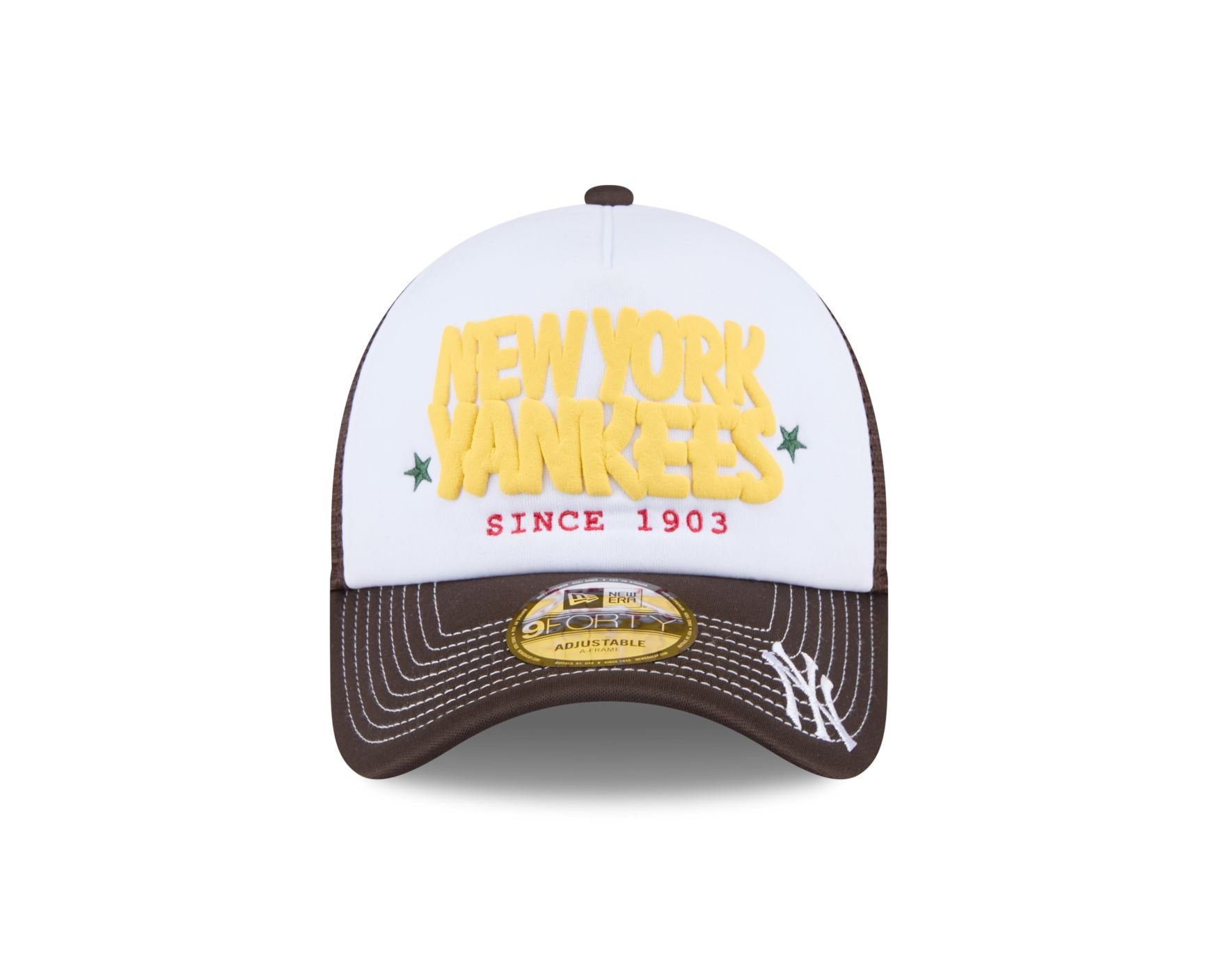 Bone New Era 9FORTY A-FRAME TRUCKER SN New York Yankees MLB Marrom Marrom/Branco 2