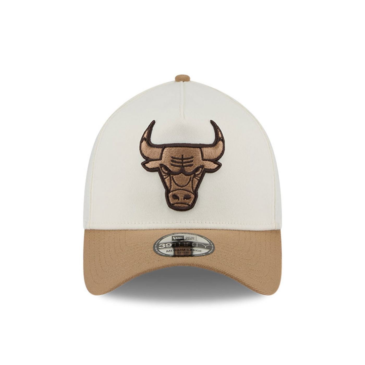 Bone New Era 39THIRTY A-FRAME Chicago Bulls NBA Branco Bege 2
