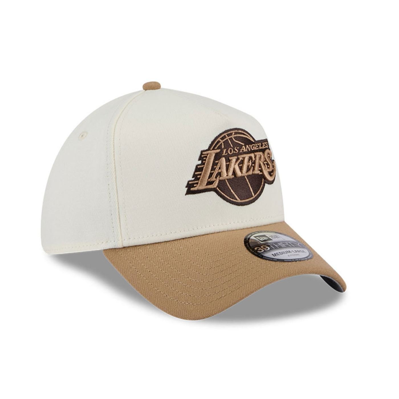 Bone New Era 39THIRTY A-FRAME Los Angeles Lakers NBA Branco Bege 3