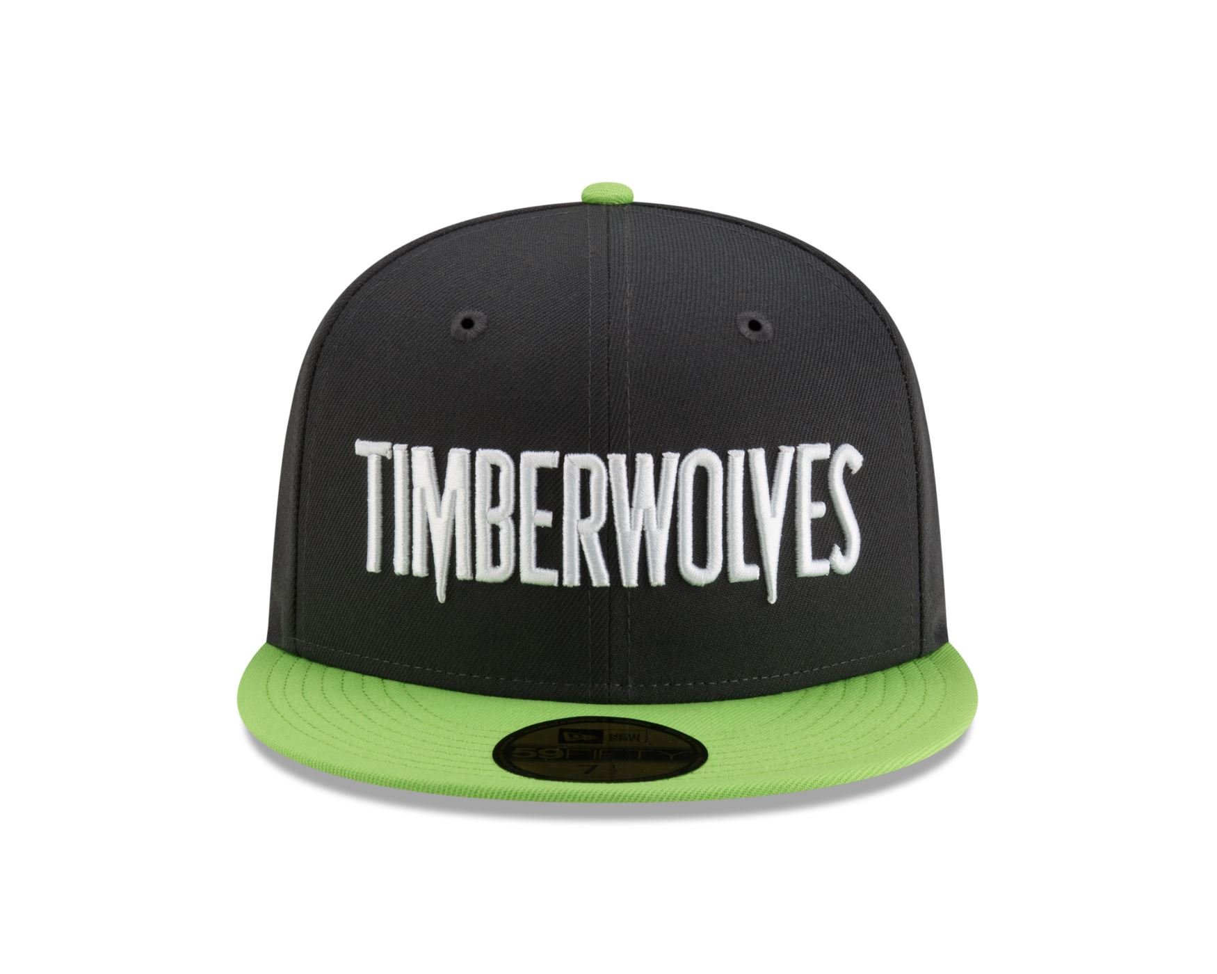 Bone New Era  59FIFTY Minnesota Timberwolves NBA Chumbo Preto/Verde 2