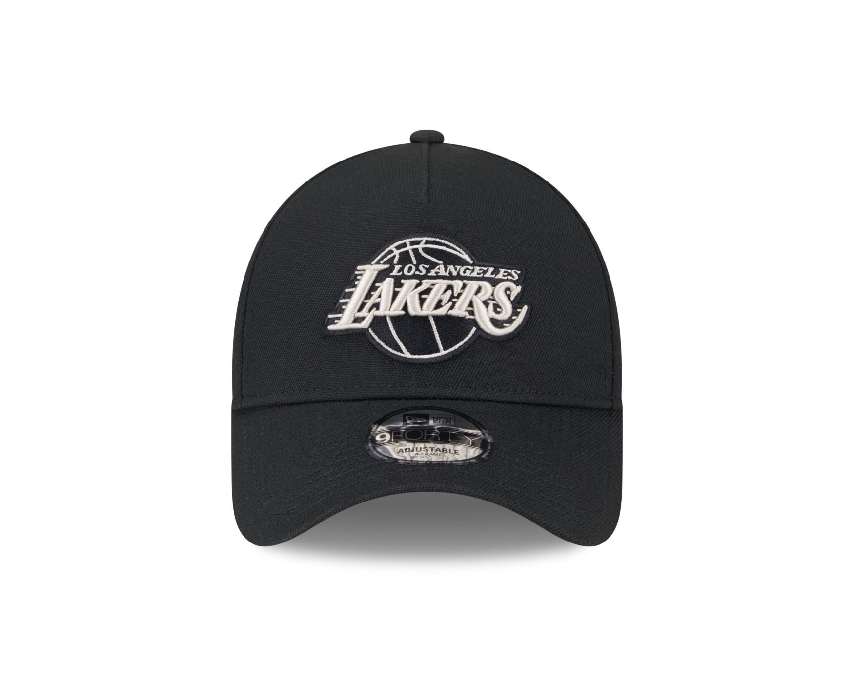 Bone New Era 9FORTY A-FRAME SNAPBACK Los Angeles Lakers NBA Preto Preto 2