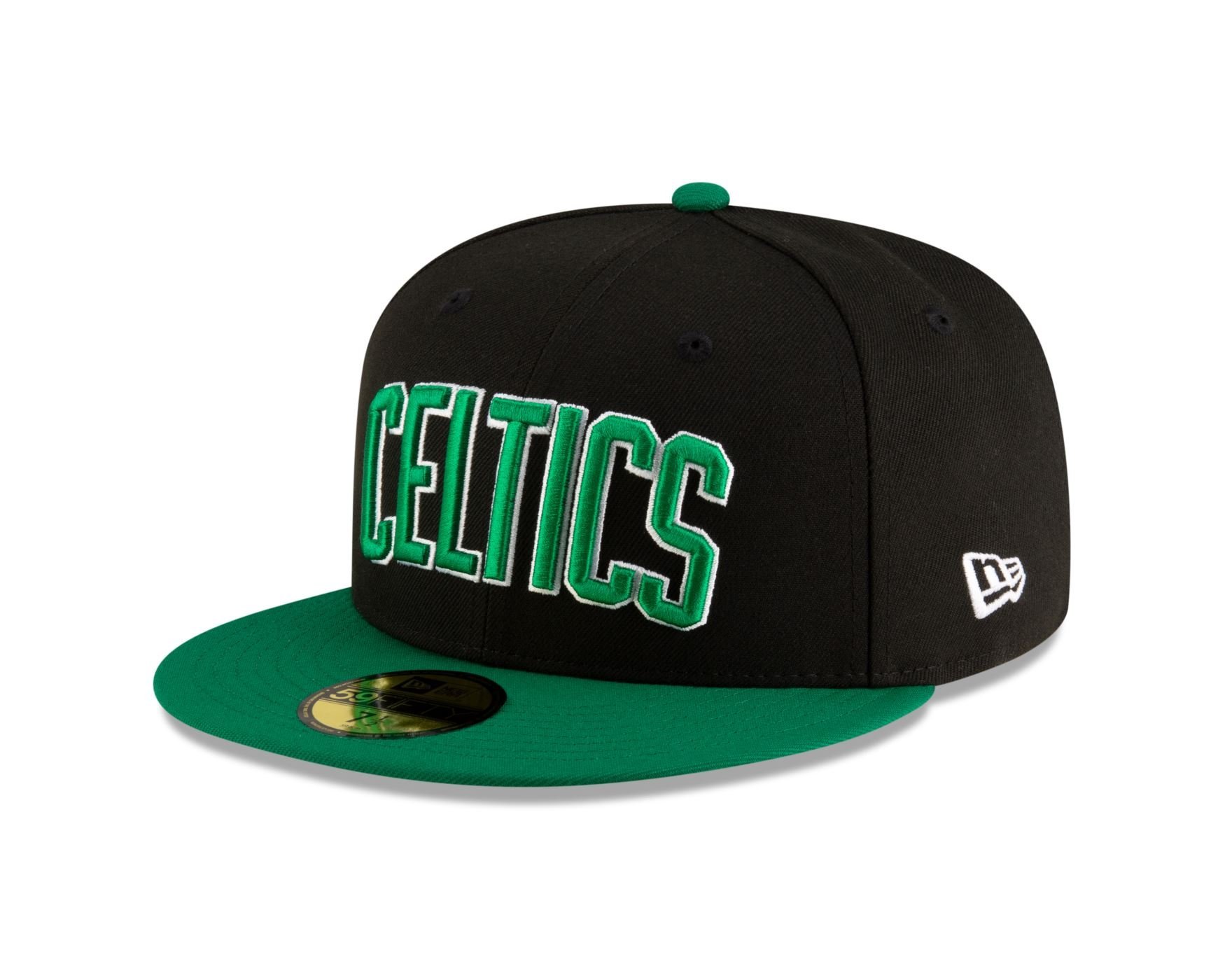 Bone New Era 59FIFTY Boston Celtics NBA Preto Preto/Verde 1