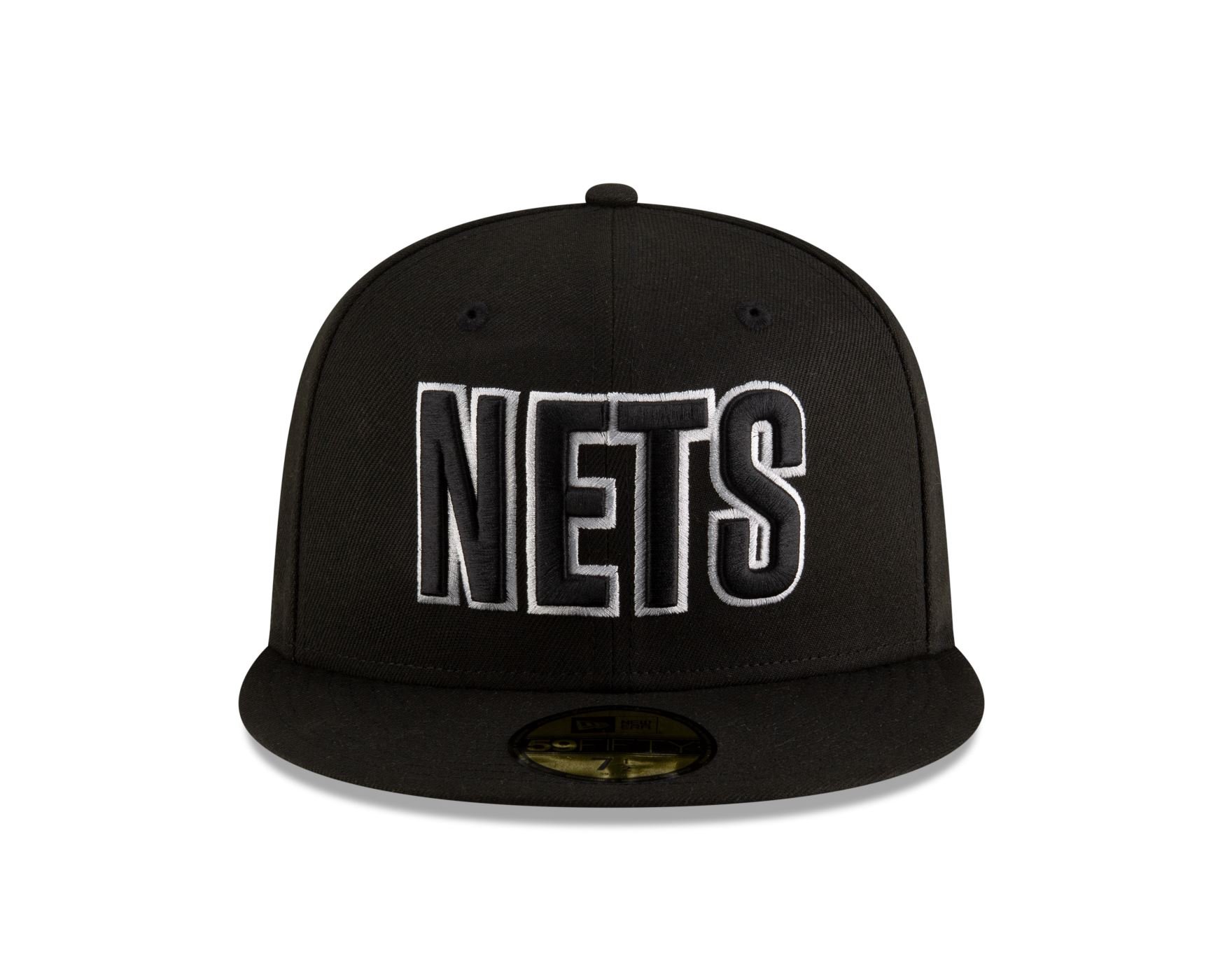 Bone New Era 59FIFTY Brooklyn Nets NBA Preto Preto 2