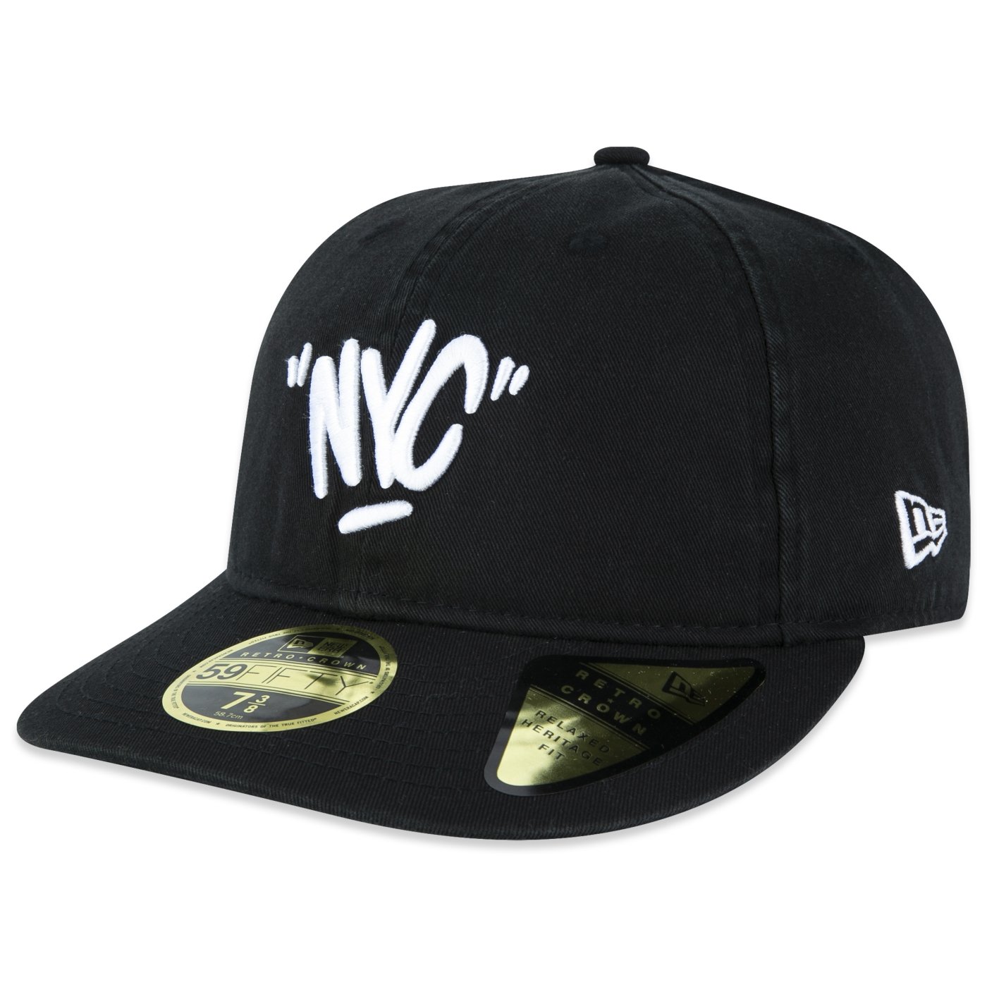 Bone New Era  59FIFTY Retro Crown  Branded Preto