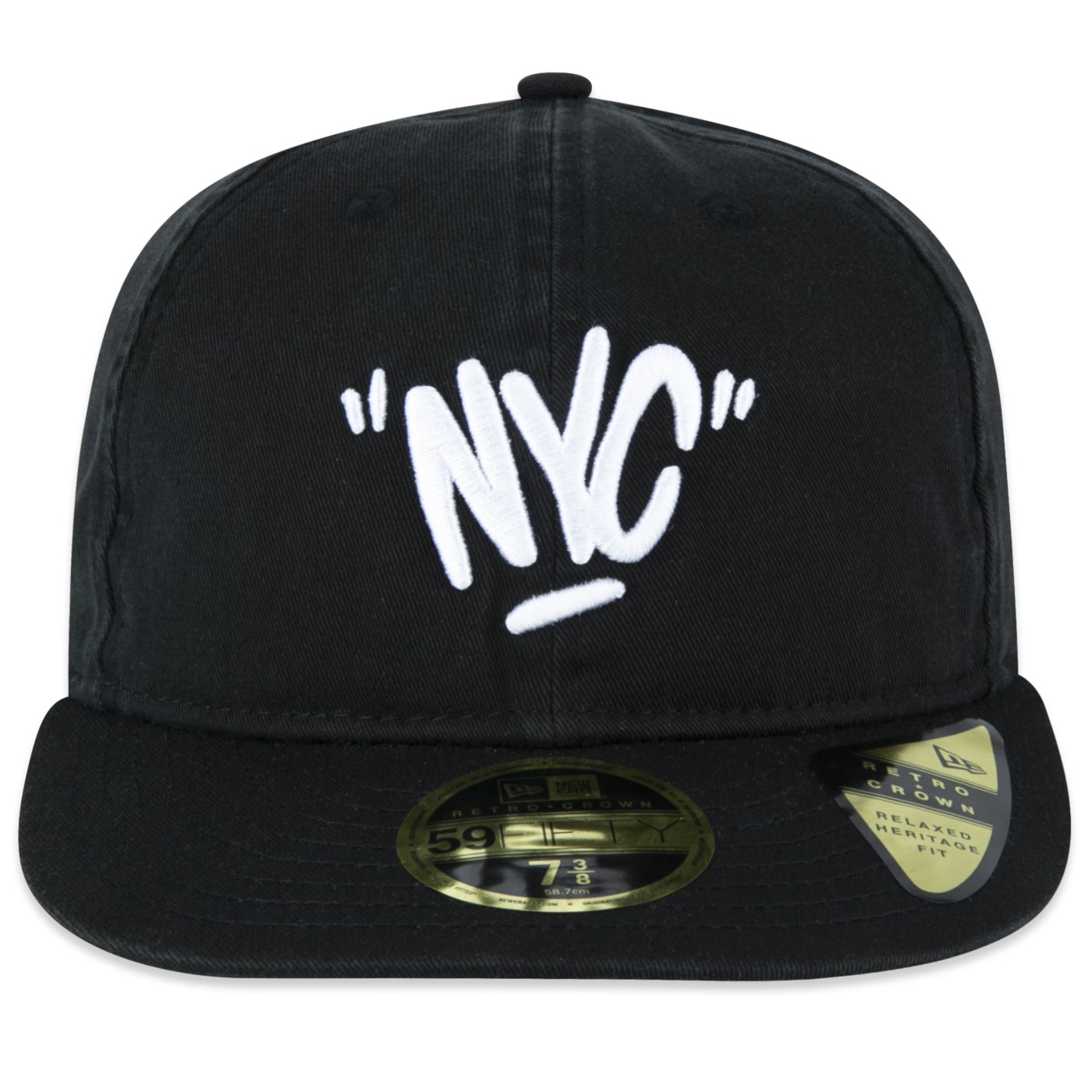 Bone New Era  59FIFTY Retro Crown  Branded Preto Preto 2