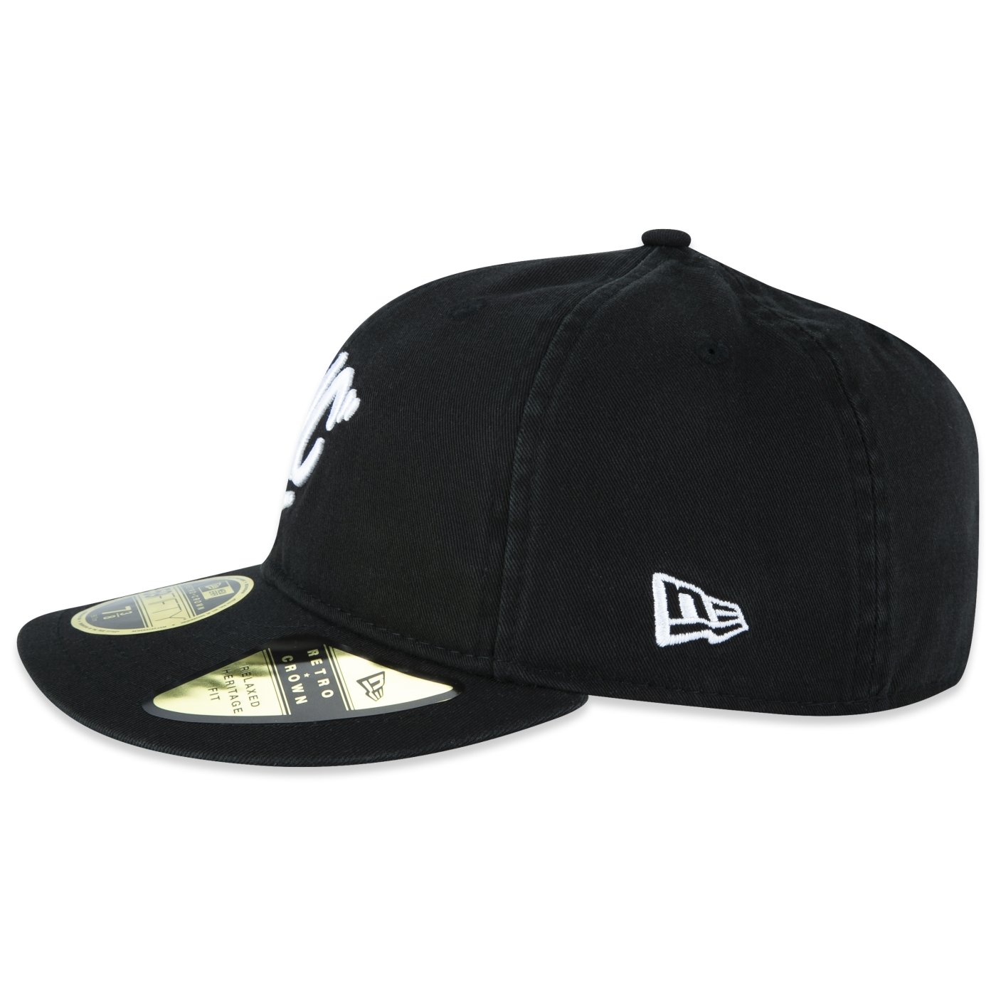 Bone New Era 59FIFTY Retro Crown Branded Preto Preto 4