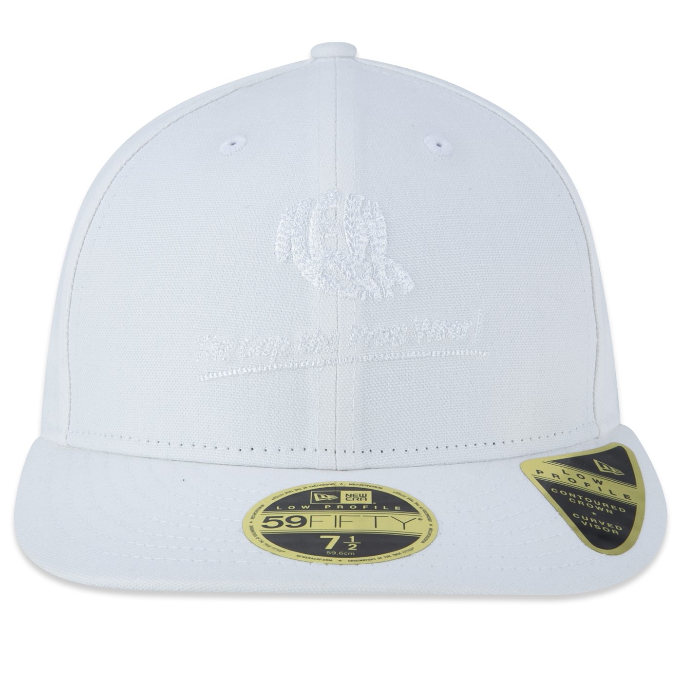 Bone New Era  59FIFTY Low Profile Branded Branco Branco 2