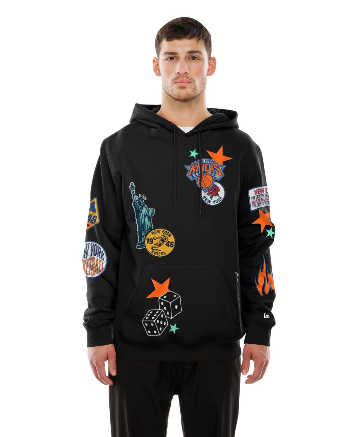 Moletom New Era Canguru Fechado New York Knicks NBA Preto