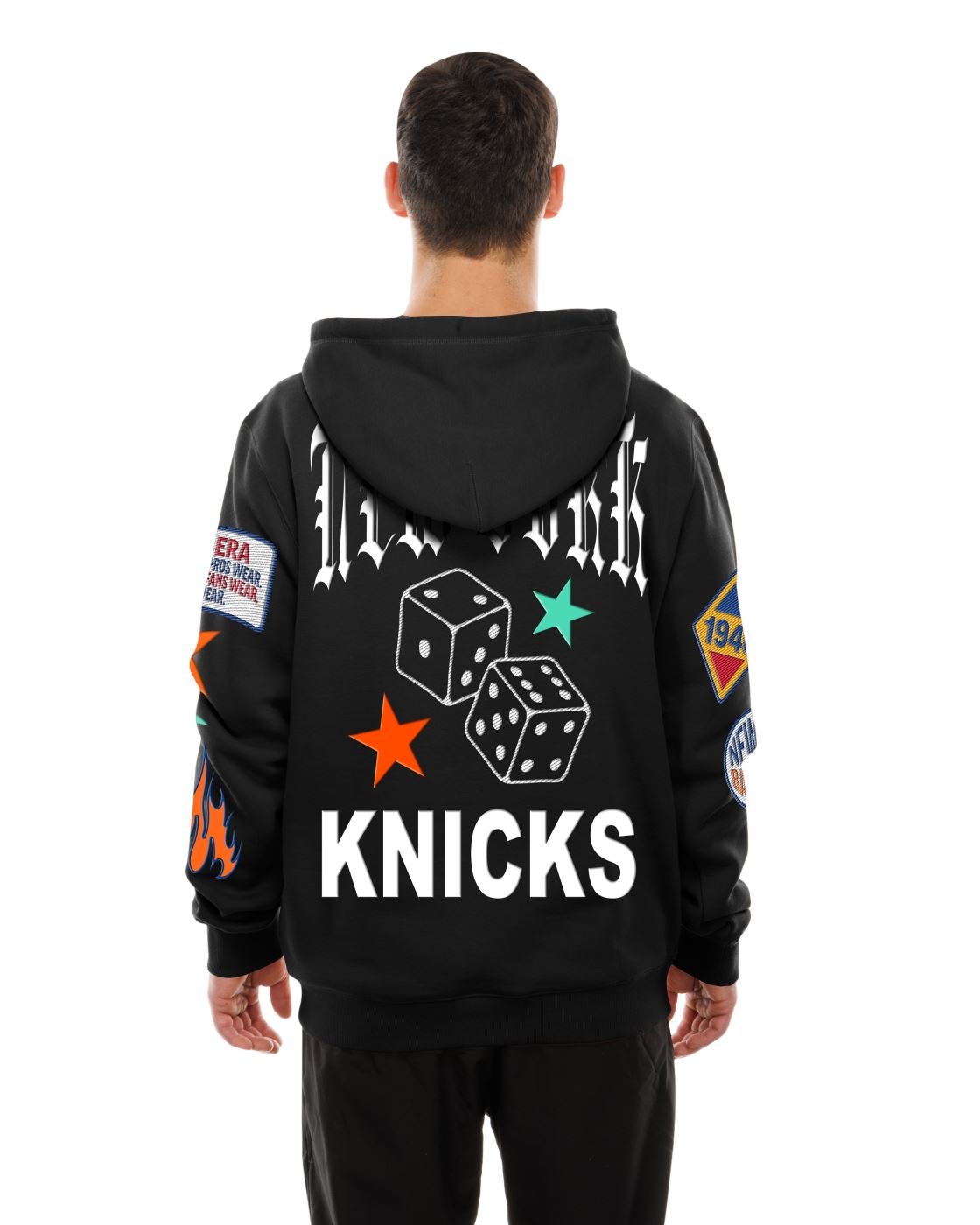 Moletom New Era Canguru Fechado New York Knicks NBA Preto Preto 2