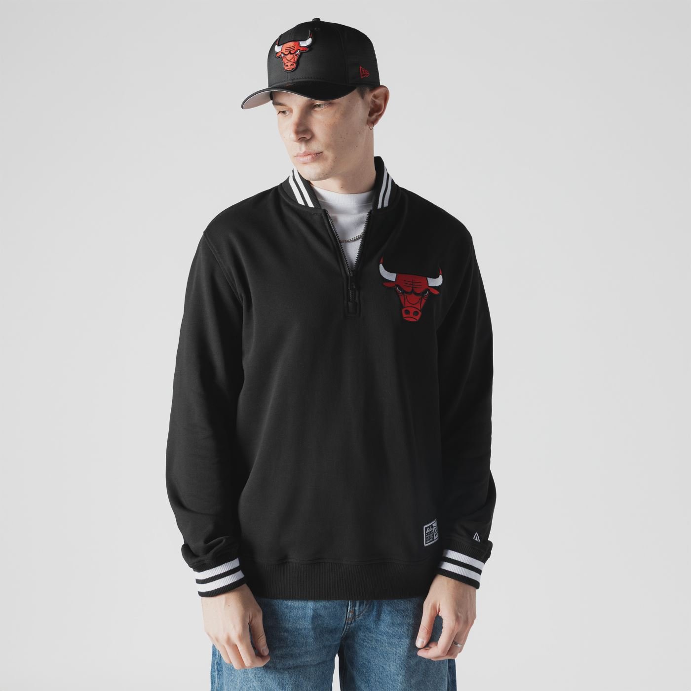 Moletom New Era Quarter Chicago Bulls NBA Preto Preto 2