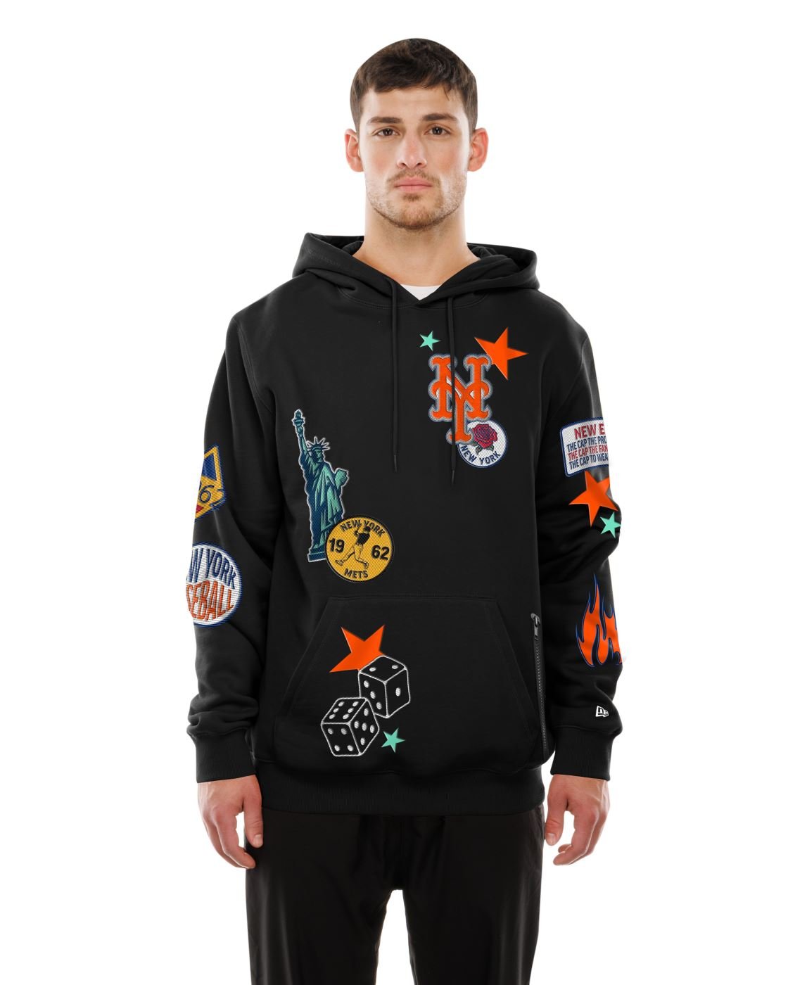 Moletom New Era Canguru Fechado New York Mets MLB Preto