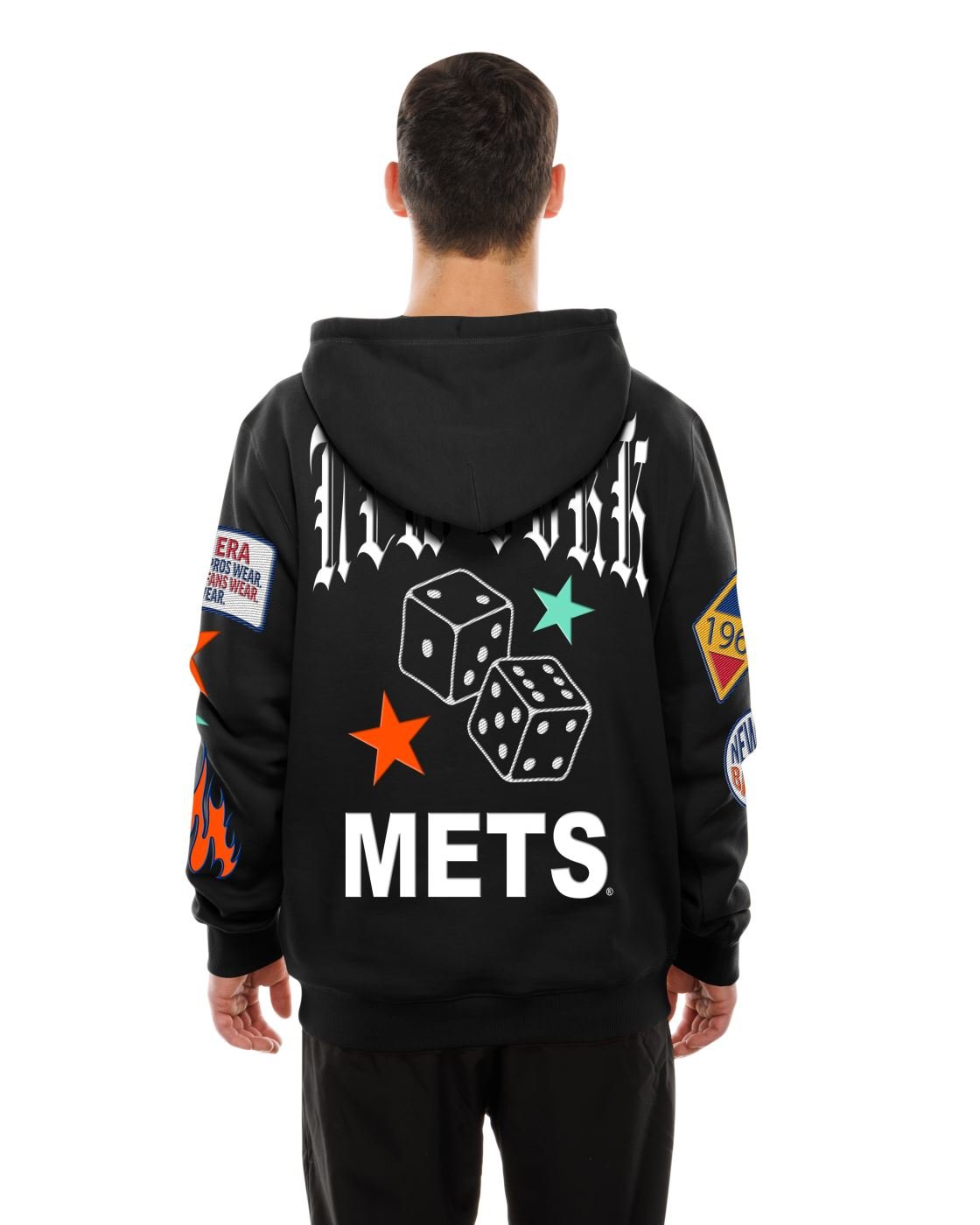 Moletom New Era Canguru Fechado New York Mets MLB Preto Preto 2