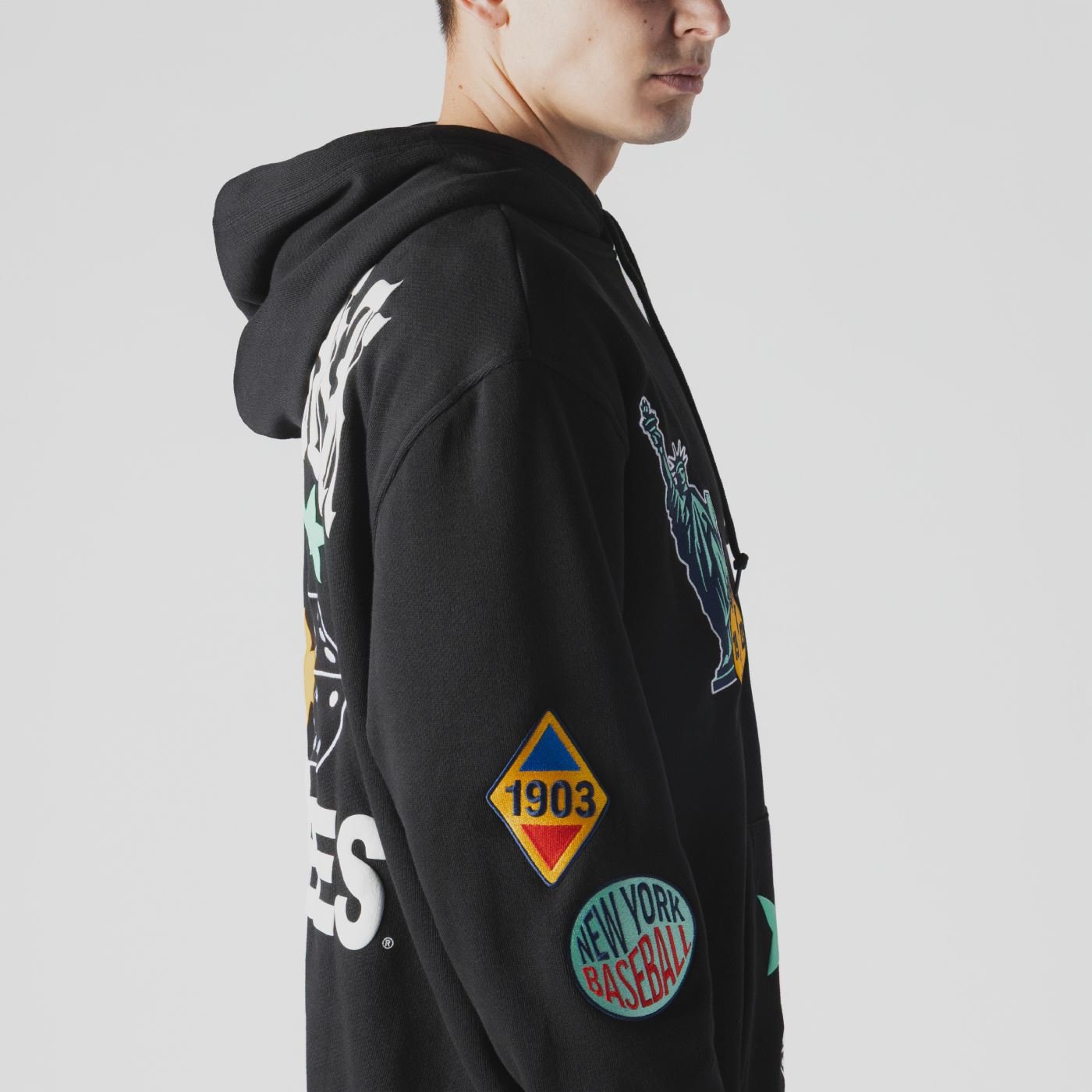 Moletom New Era Canguru Fechado New York Yankees MLB Preto 3