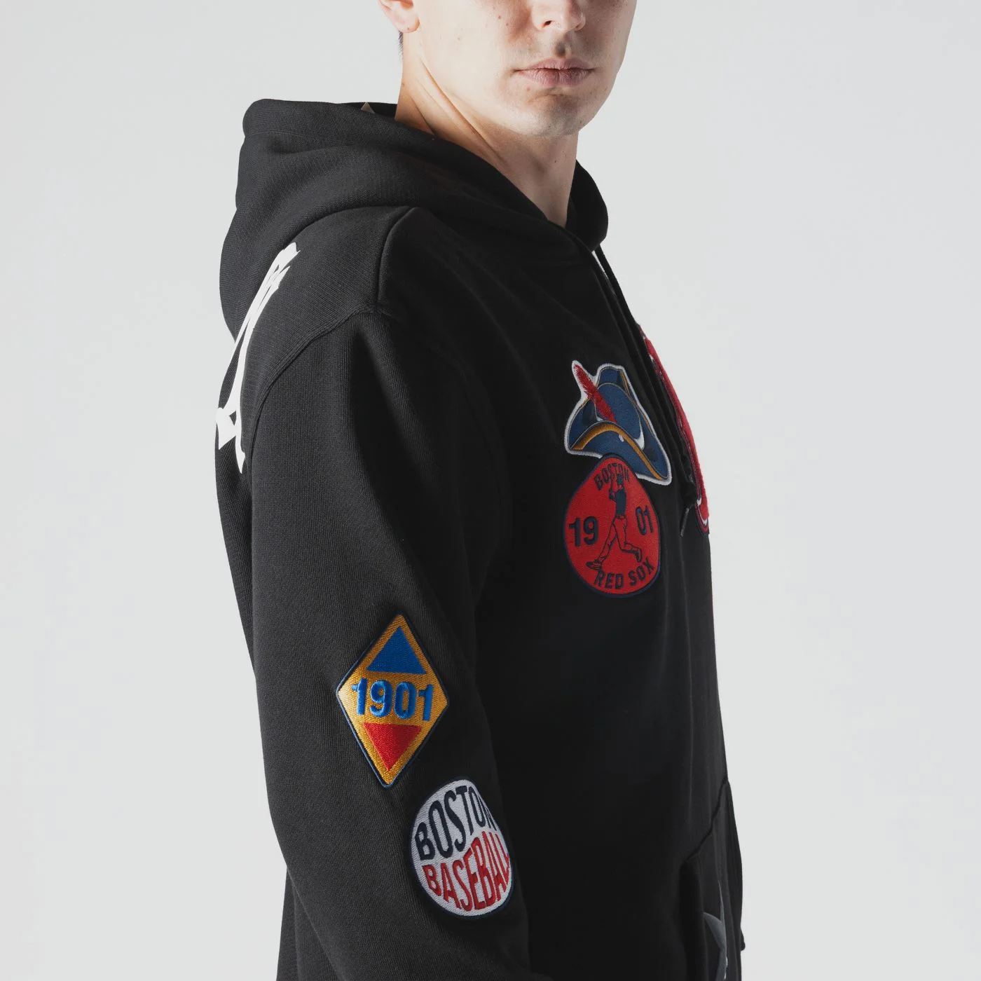Moletom New Era Canguru Fechado Boston Red Sox MLB Preto Preto 4