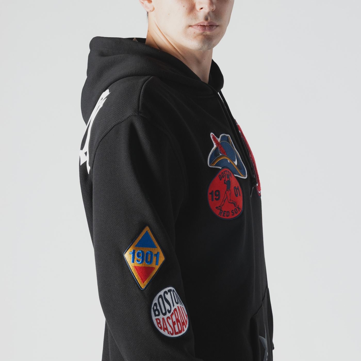 Moletom New Era Canguru Fechado Boston Red Sox MLB Preto Preto 4