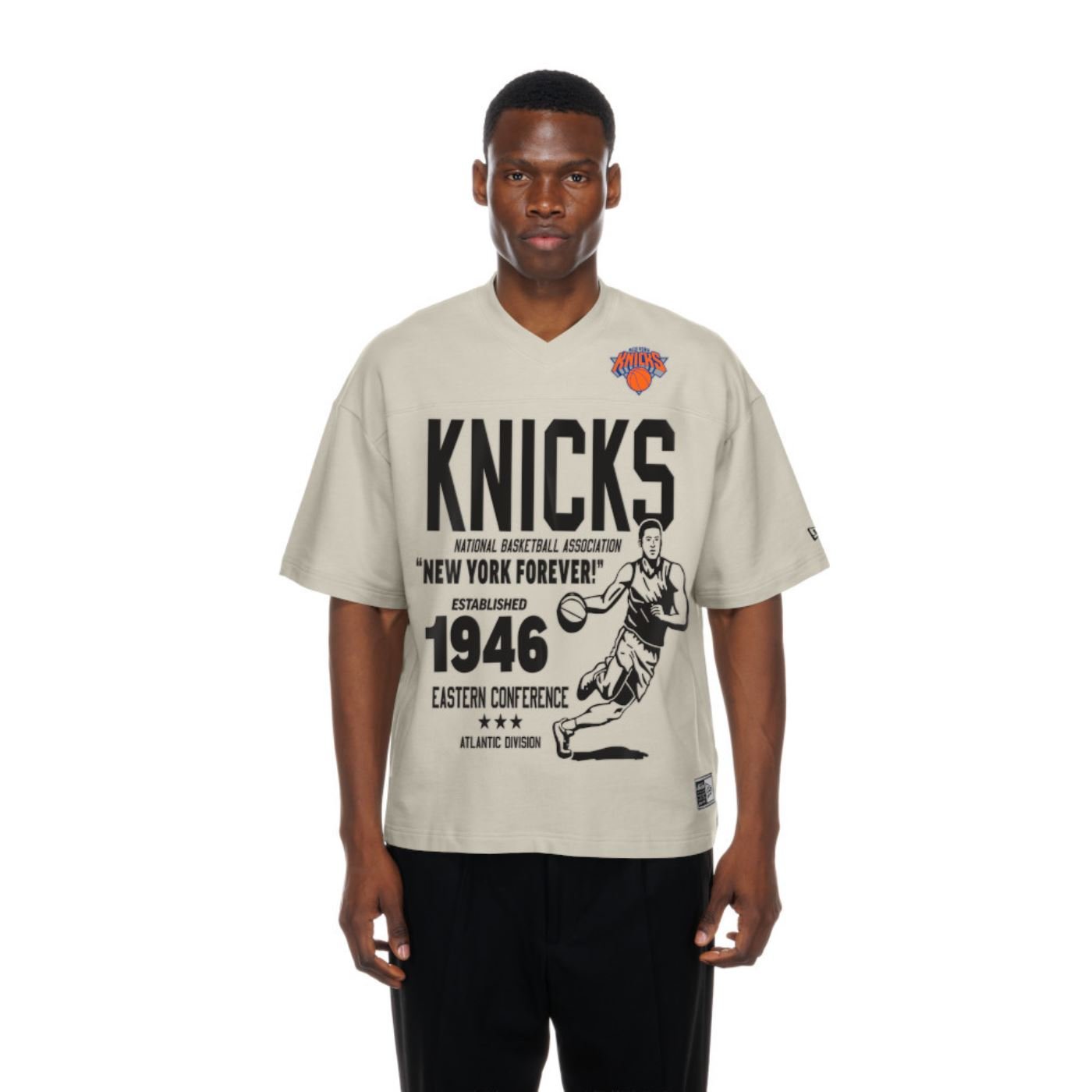 Camiseta New Era Oversize New York Knicks NBA Bege