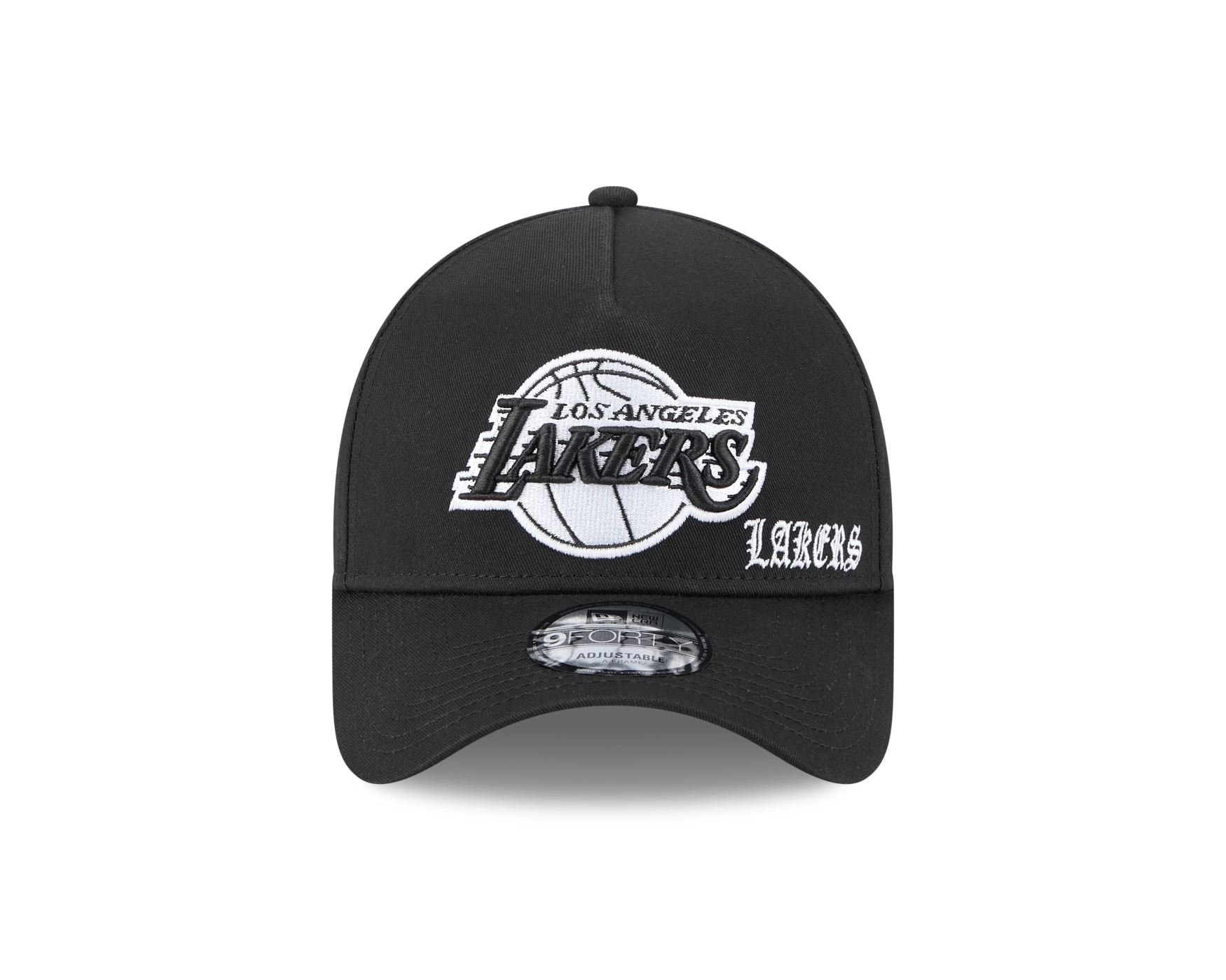 Bone New Era  9FORTY A-Frame Los Angeles Lakers NBA Preto Preto 2