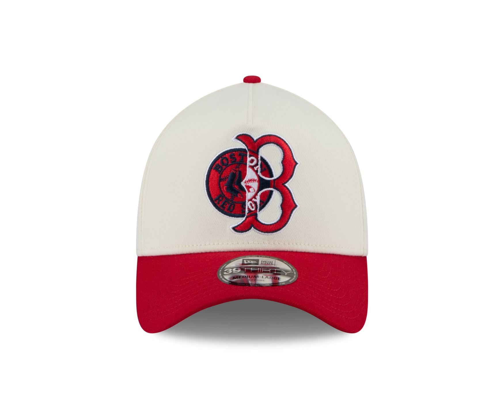 Bone New Era 39THIRTY A-FRAME Boston Red Sox MLB Branco Branco/Vermelho 2