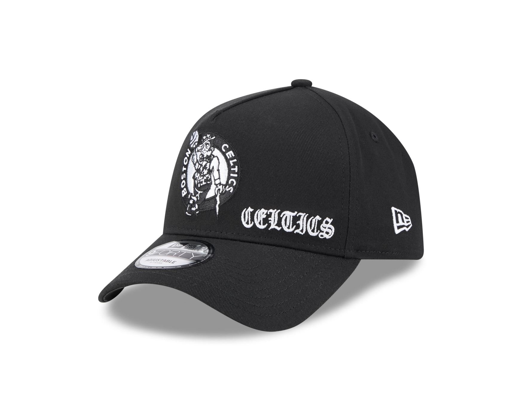 Bone New Era  9FORTY A-Frame Boston Celtics NBA Preto