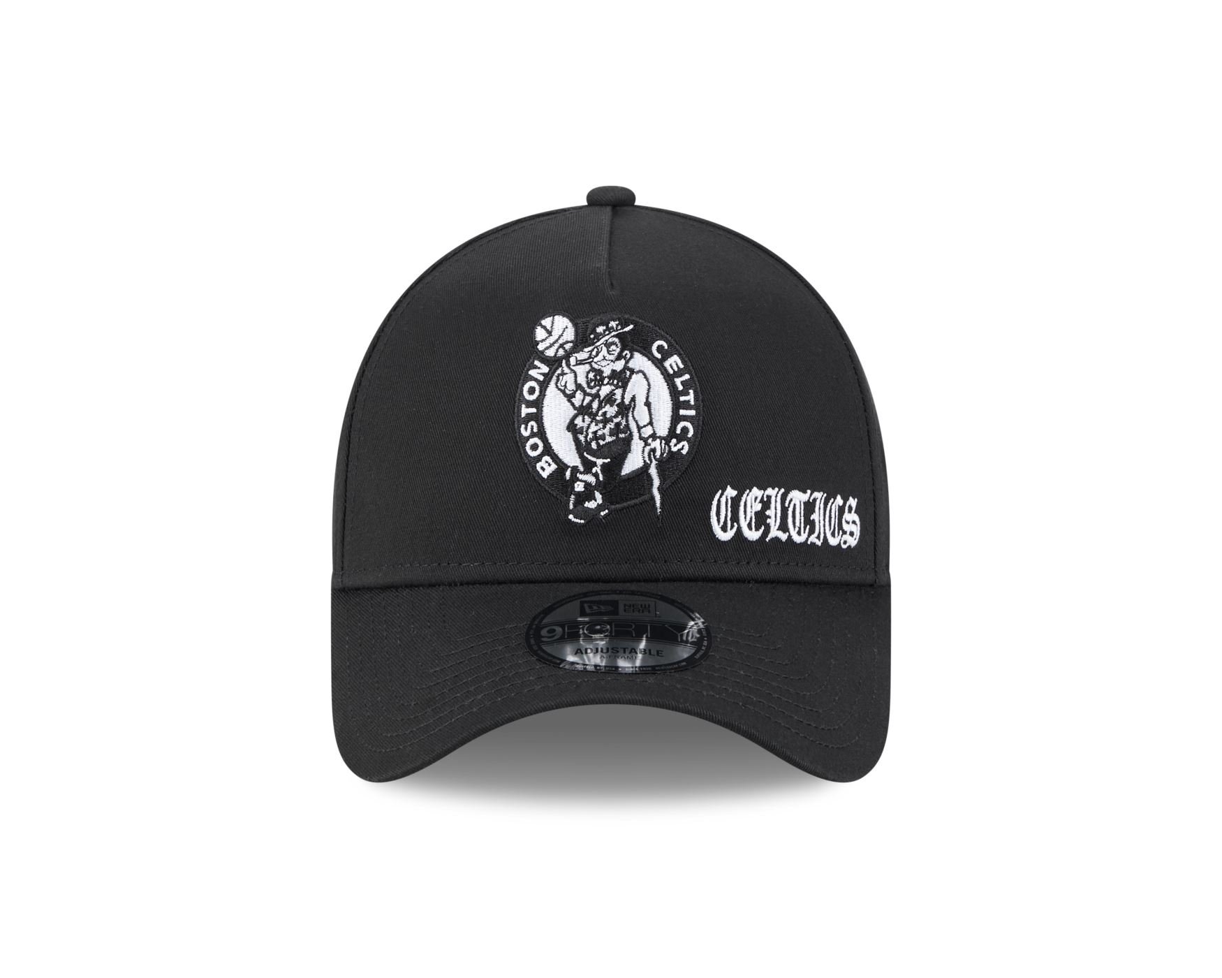 Bone New Era  9FORTY A-Frame Boston Celtics NBA Preto Preto 2