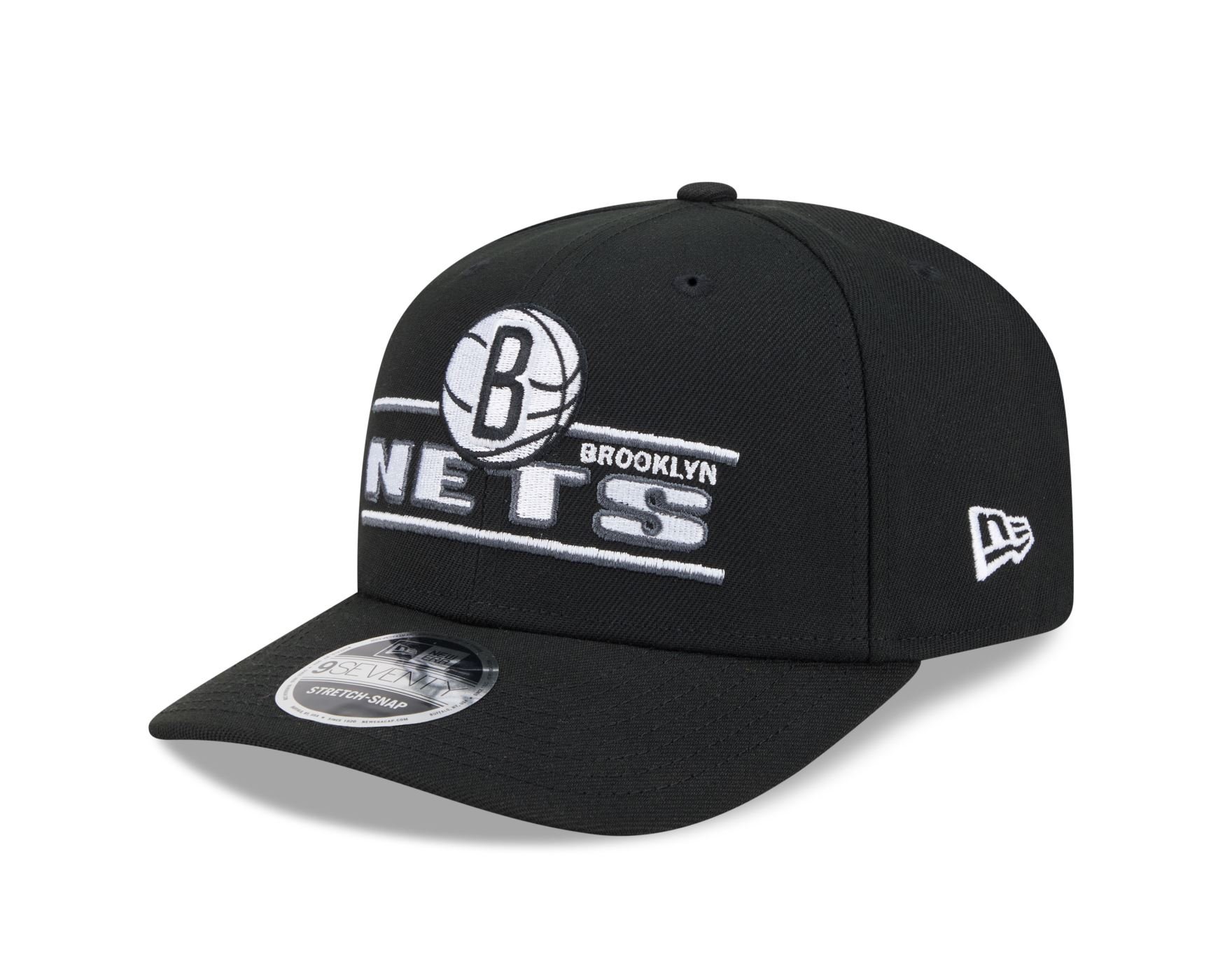 Bone New Era 9SEVENTY STRETCH SNAP Brooklyn Nets NBA Preto