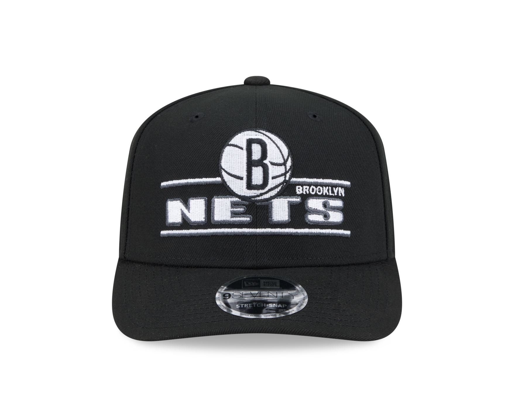 Bone New Era 9SEVENTY STRETCH SNAP Brooklyn Nets NBA Preto Preto 2